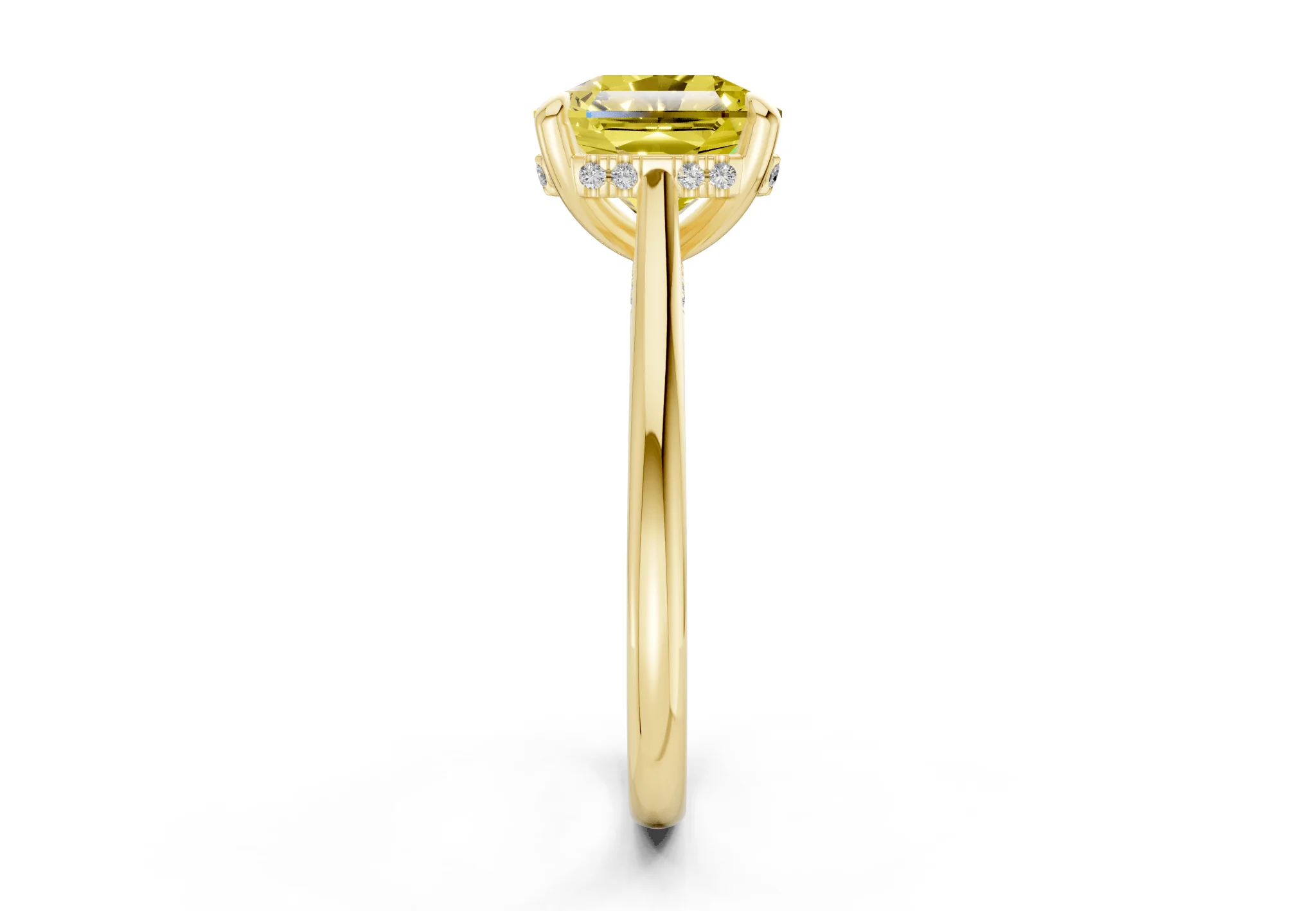 Piper Yellow Diamond Solitaire Radiant Squareuare Cut 1.8mm Engagement Ring - Image 3