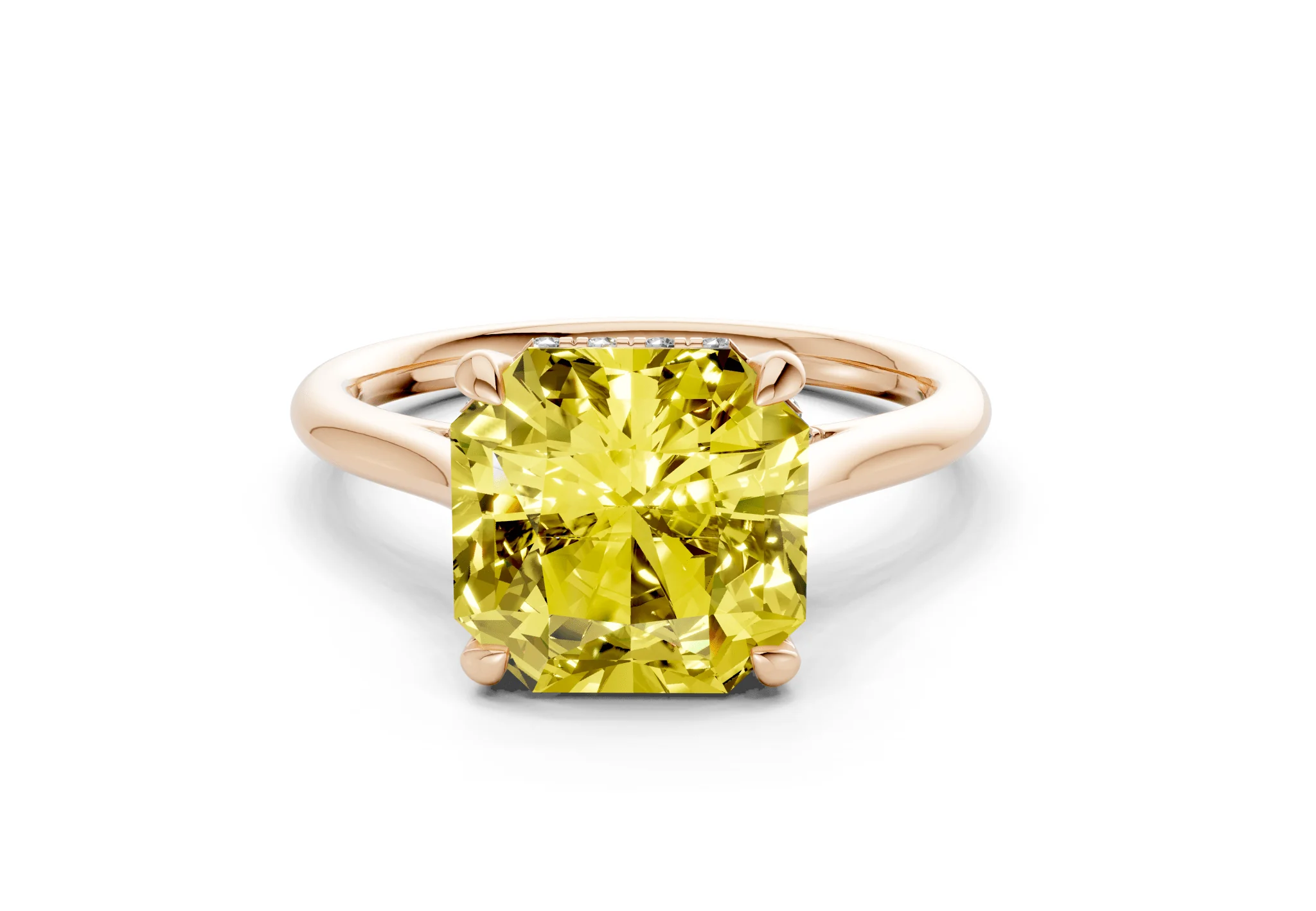 Piper Yellow Diamond Solitaire Radiant Squareuare Cut 1.8mm Engagement Ring - Image 4