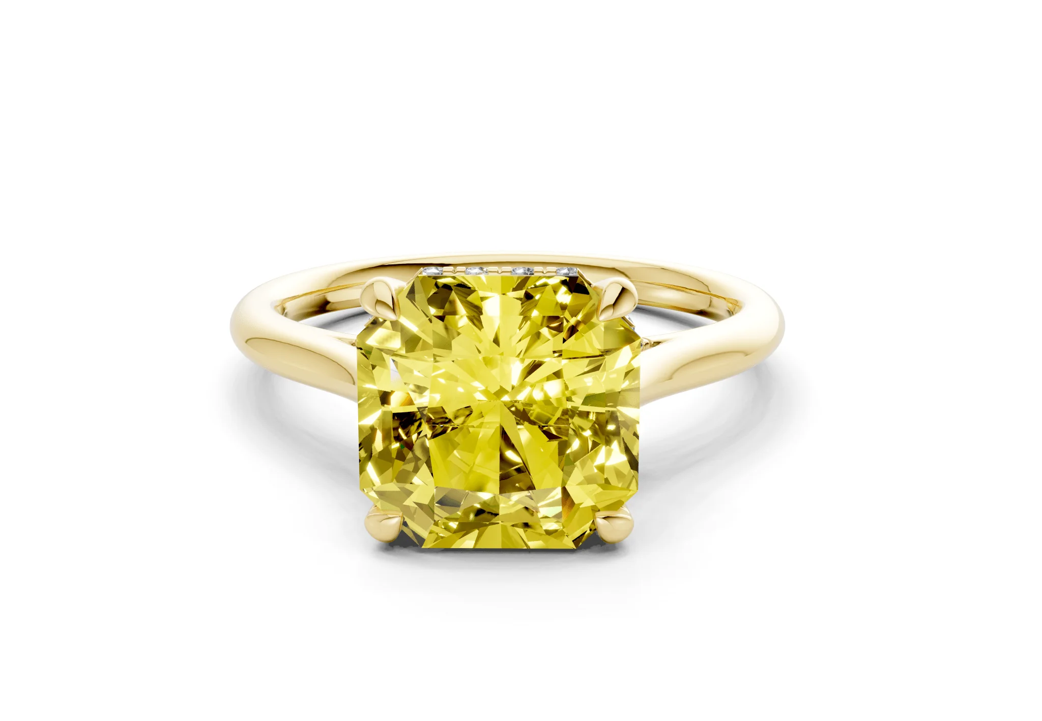 Piper Yellow Diamond Solitaire Radiant Squareuare Cut 2.3mm Engagement Ring
