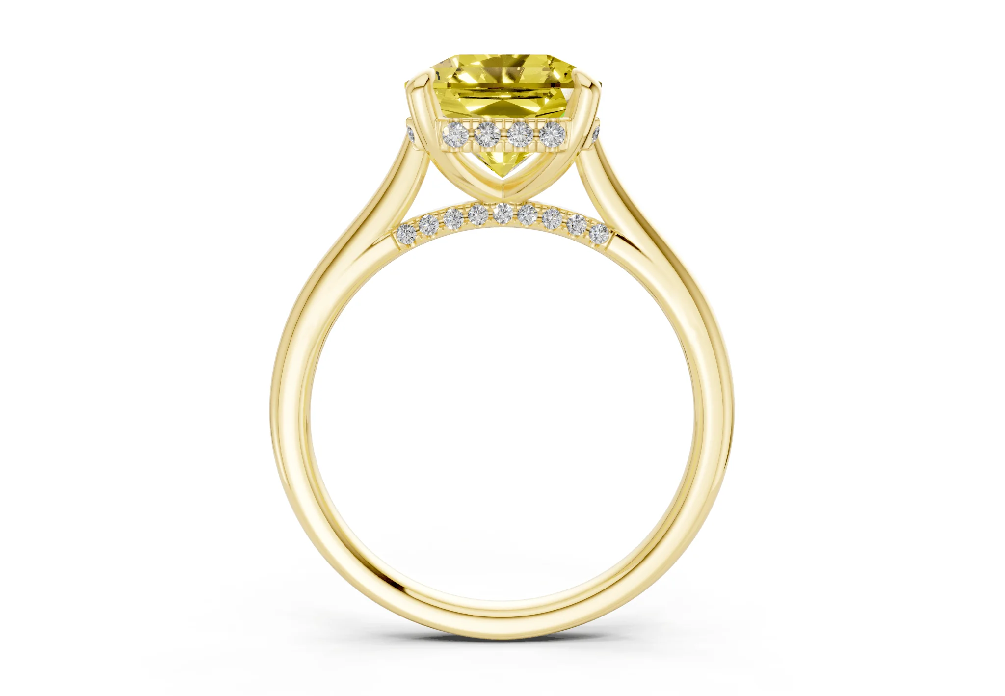 Piper Yellow Diamond Solitaire Radiant Squareuare Cut 2.3mm Engagement Ring - Image 2