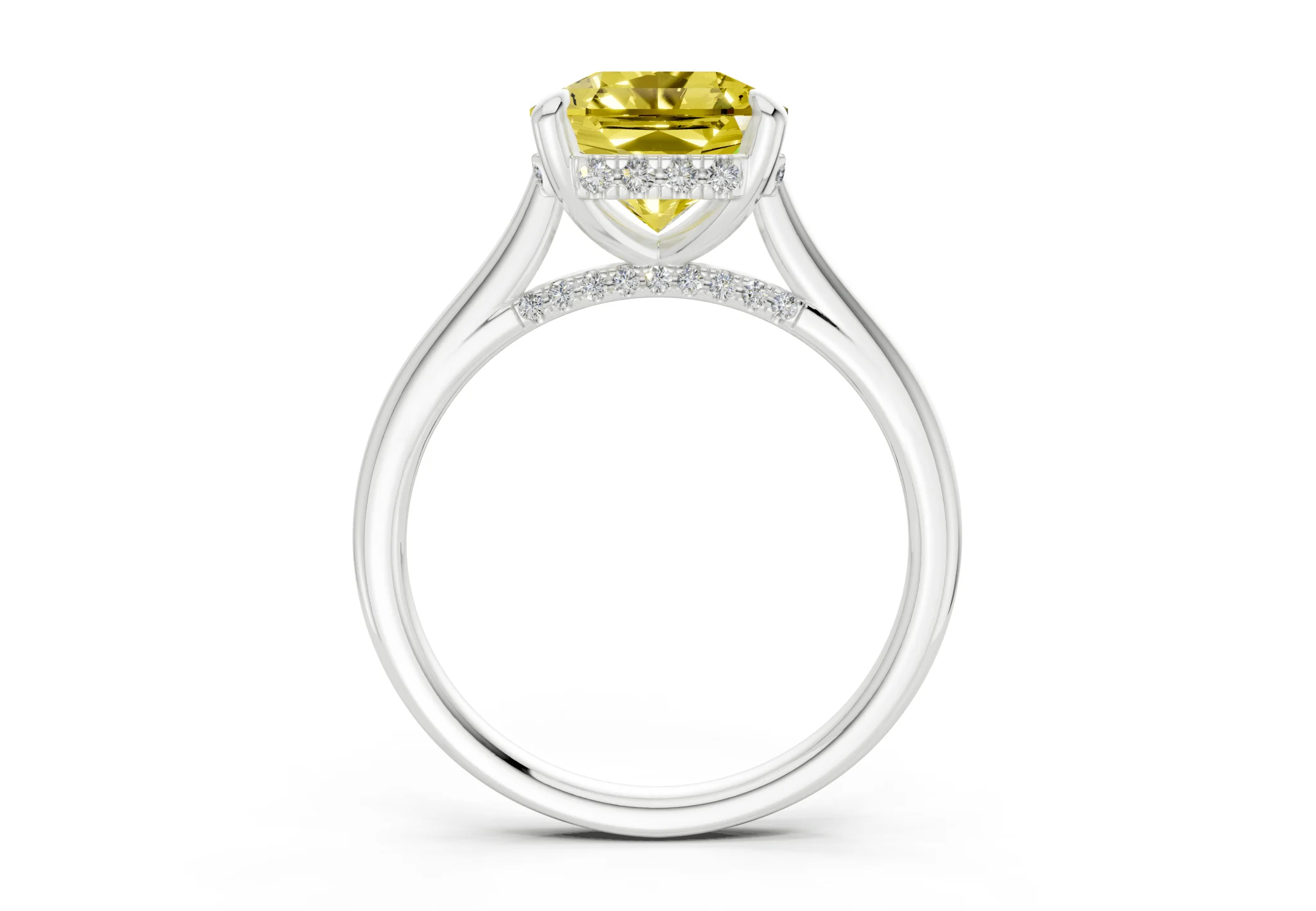 Piper Yellow Diamond Solitaire Radiant Squareuare Cut 2.3mm Engagement Ring - Image 8