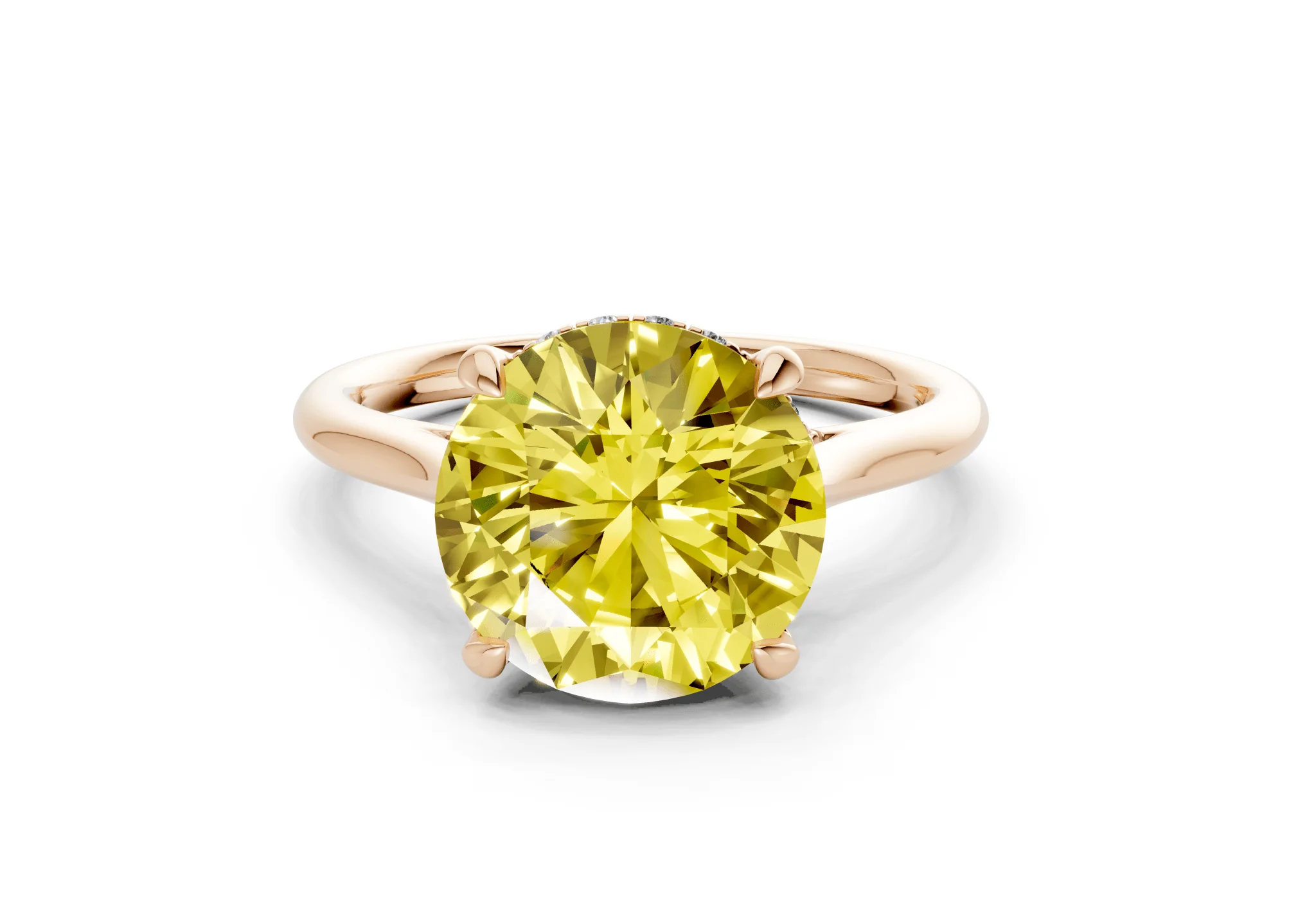 Piper Yellow Diamond Solitaire Round Cut 1.8mm Engagement Ring - Image 4