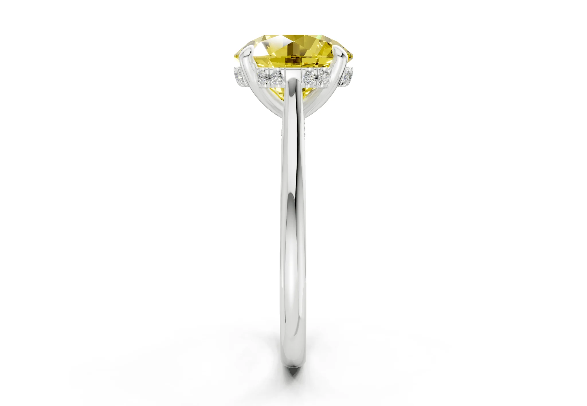 Piper Yellow Diamond Solitaire Round Cut 1.8mm Engagement Ring - Image 9