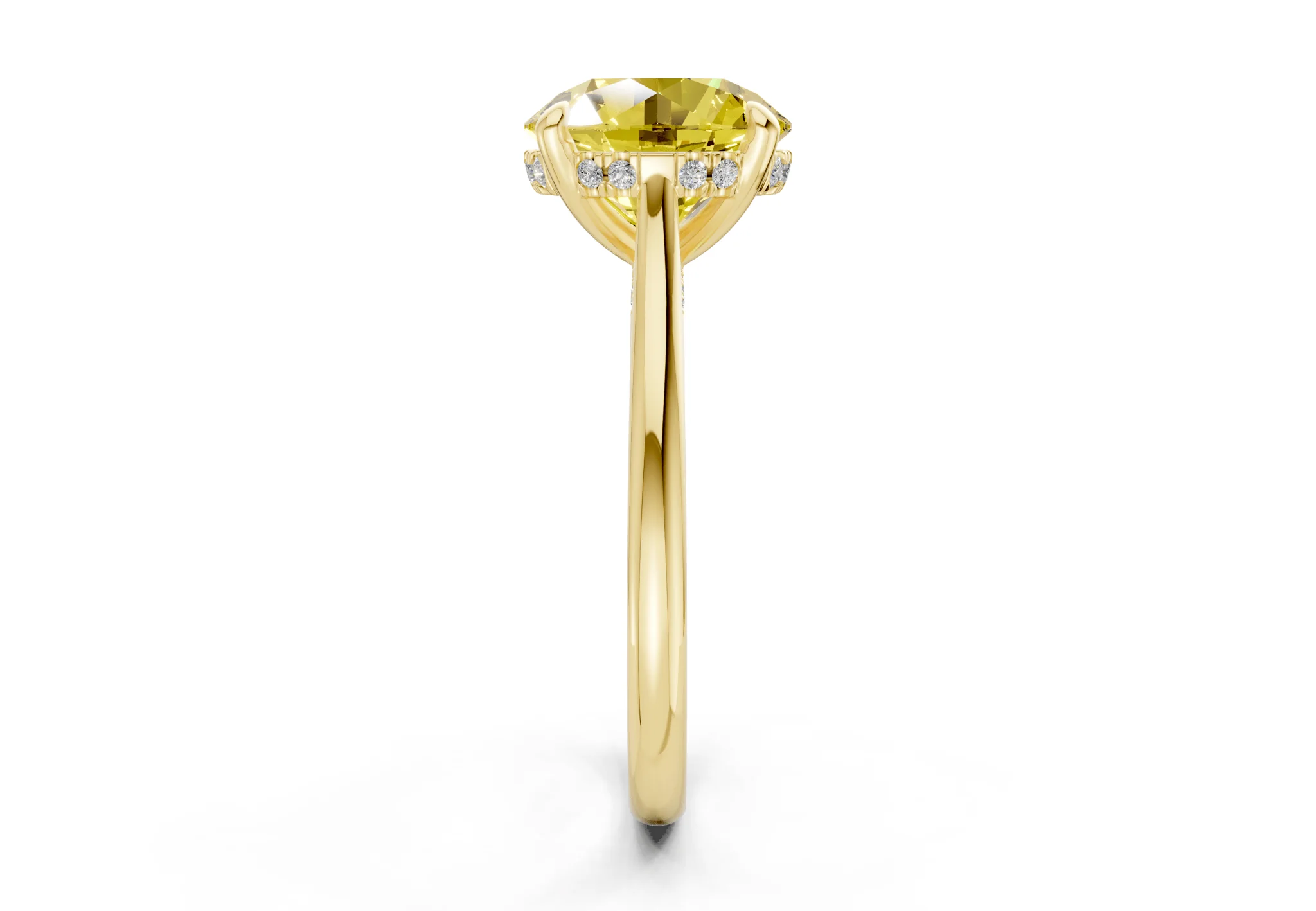 Piper Yellow Diamond Solitaire Round Cut 2mm Engagement Ring - Image 3