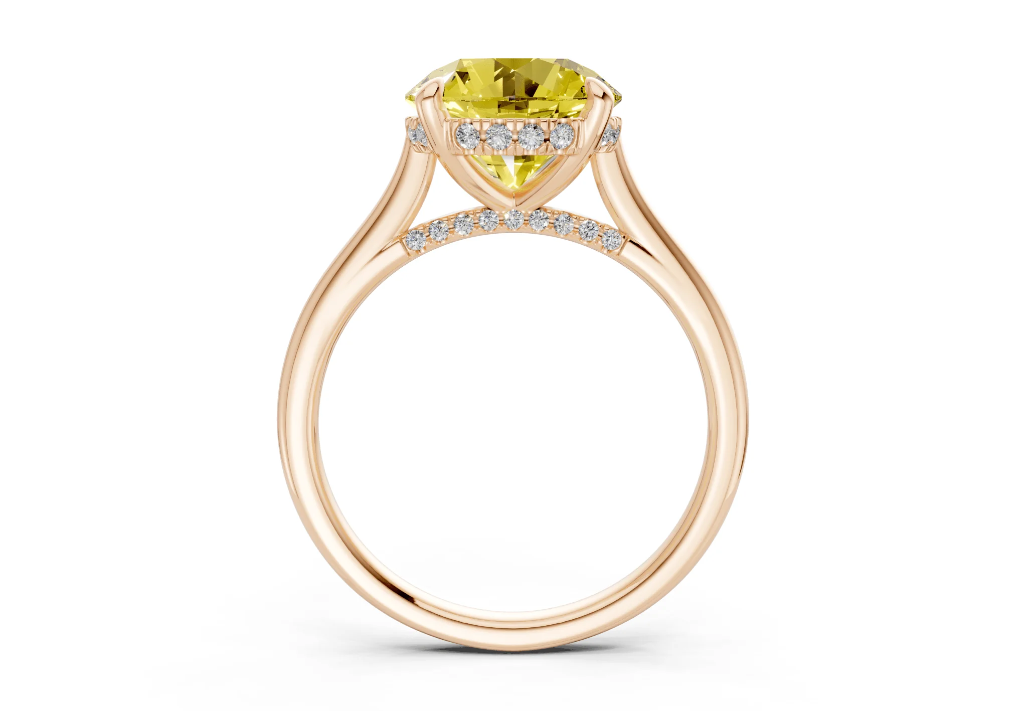Piper Yellow Diamond Solitaire Round Cut 2mm Engagement Ring - Image 5