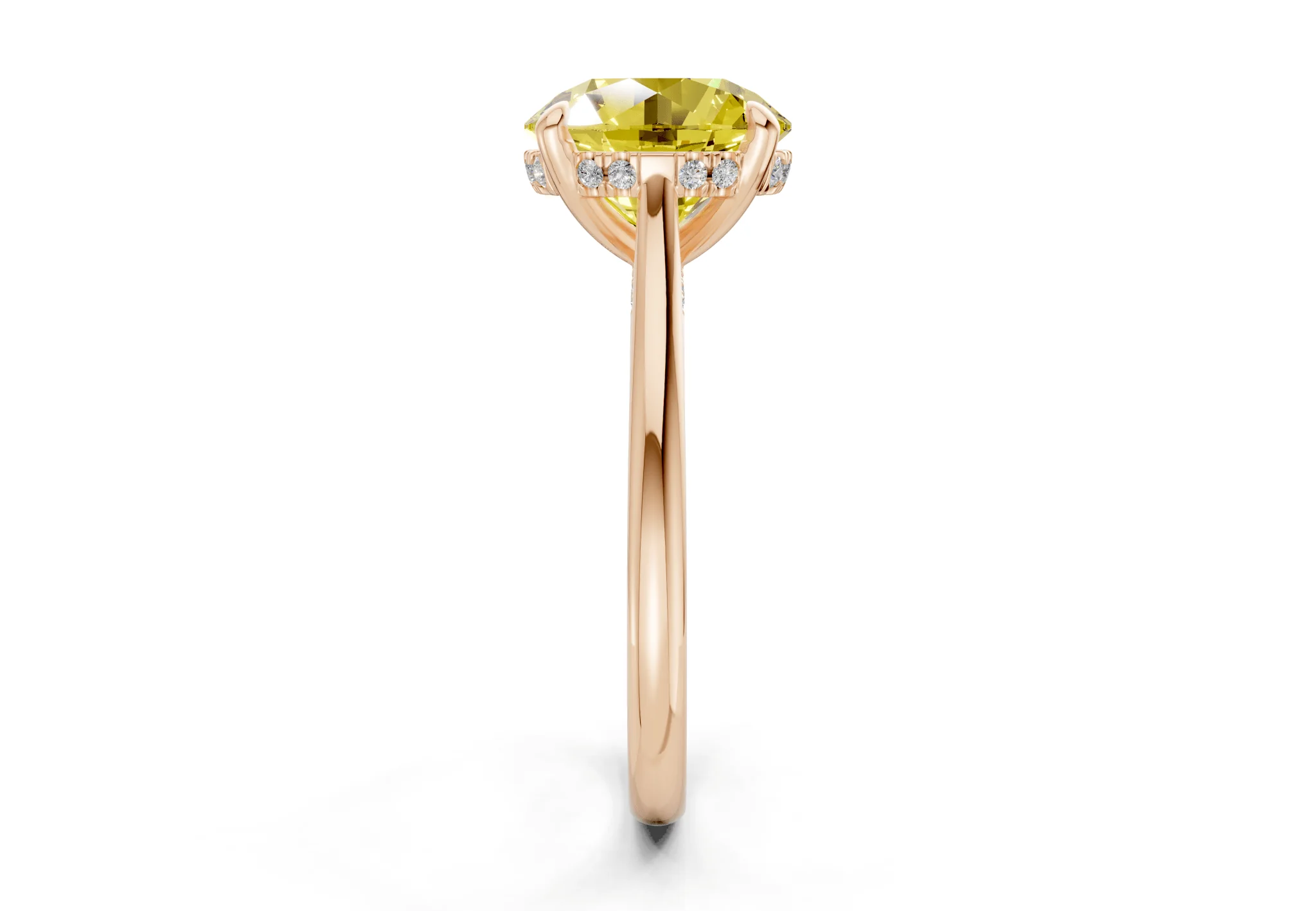 Piper Yellow Diamond Solitaire Round Cut 2mm Engagement Ring - Image 6