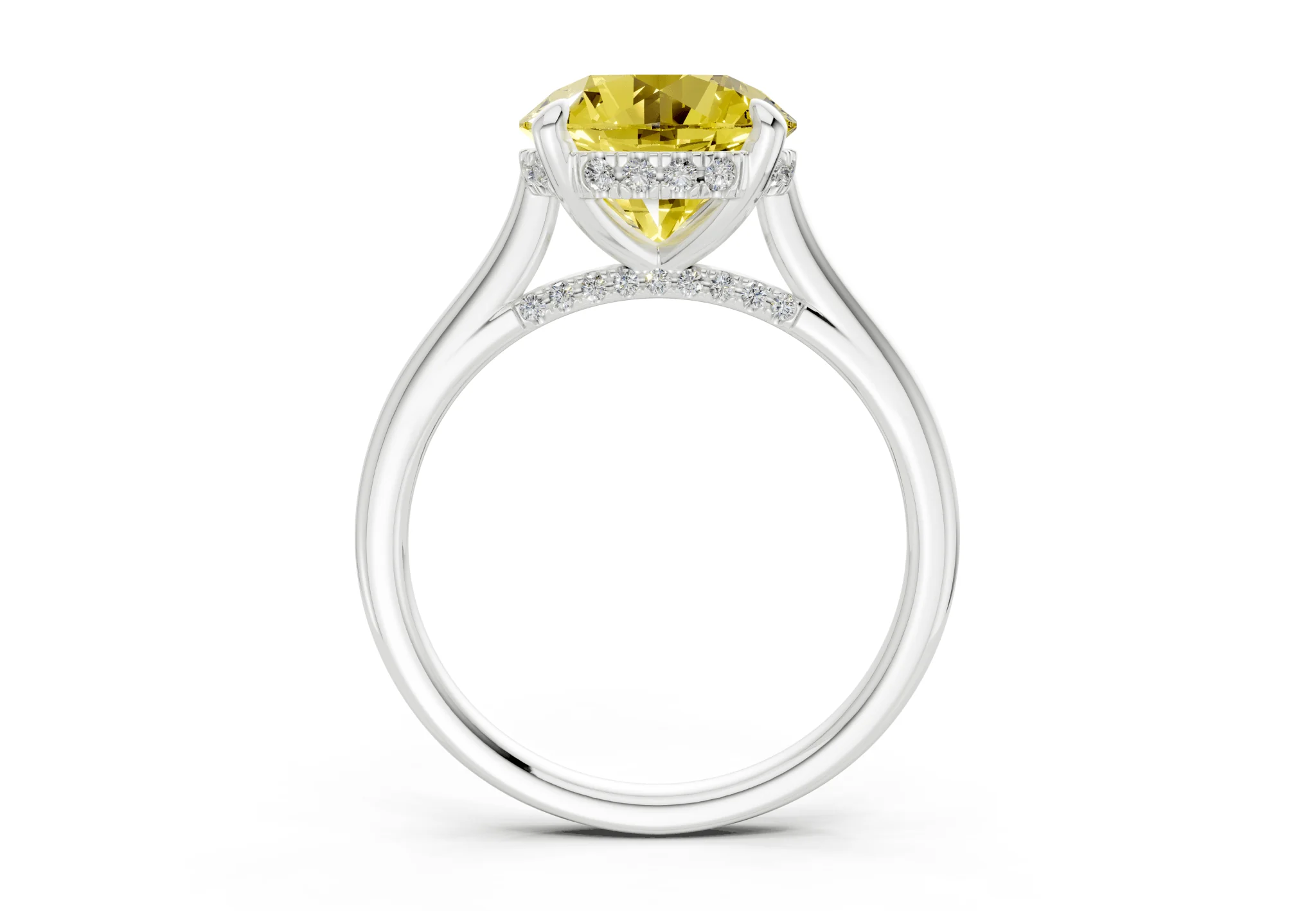 Piper Yellow Diamond Solitaire Round Cut 2mm Engagement Ring - Image 8