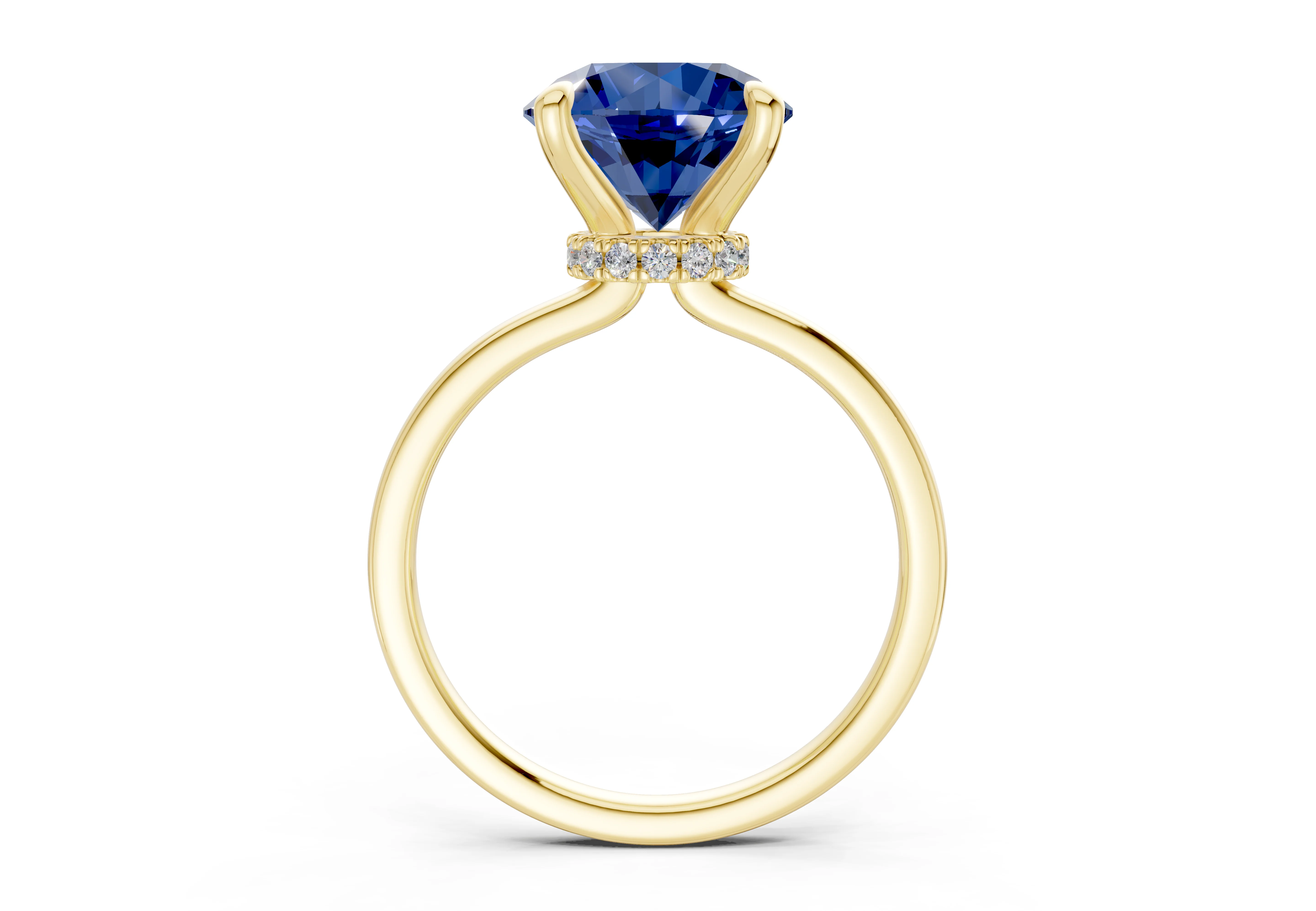 Seraphina Sapphire Gemstone Solitaire Round Cut 1.8mm Engagement Ring - Image 2