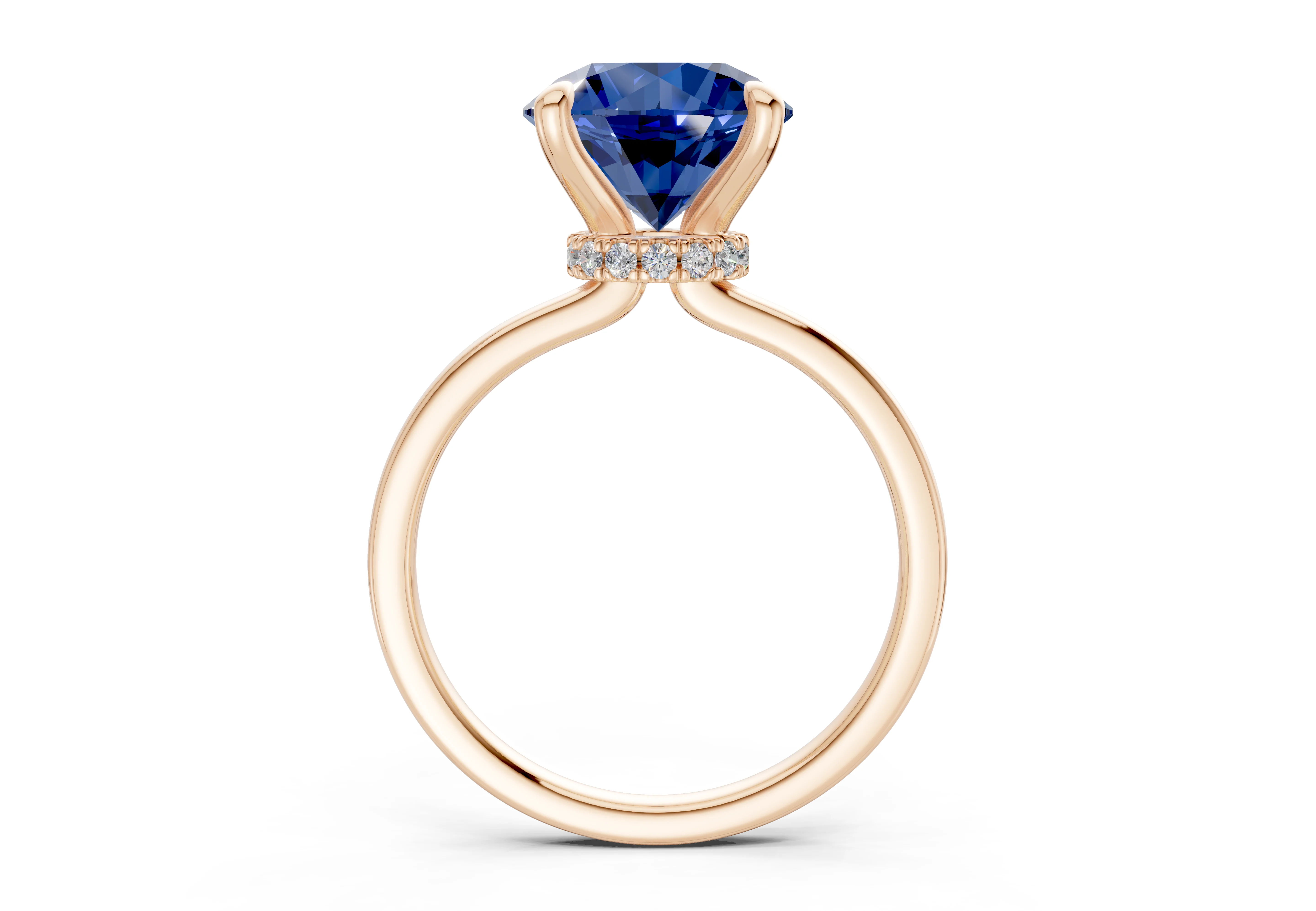 Seraphina Sapphire Gemstone Solitaire Round Cut 1.8mm Engagement Ring - Image 5