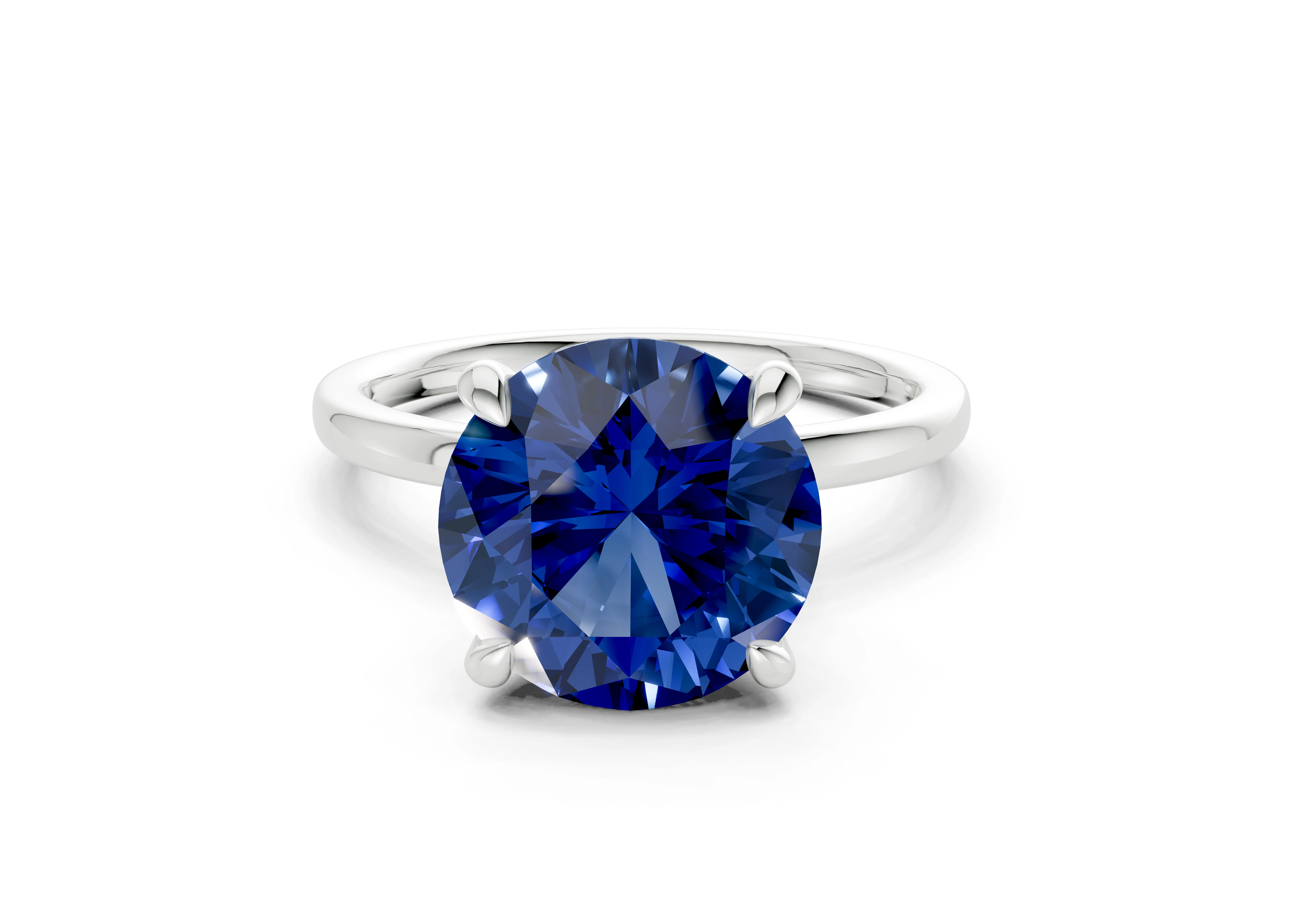 Seraphina Sapphire Gemstone Solitaire Round Cut 1.8mm Engagement Ring - Image 7