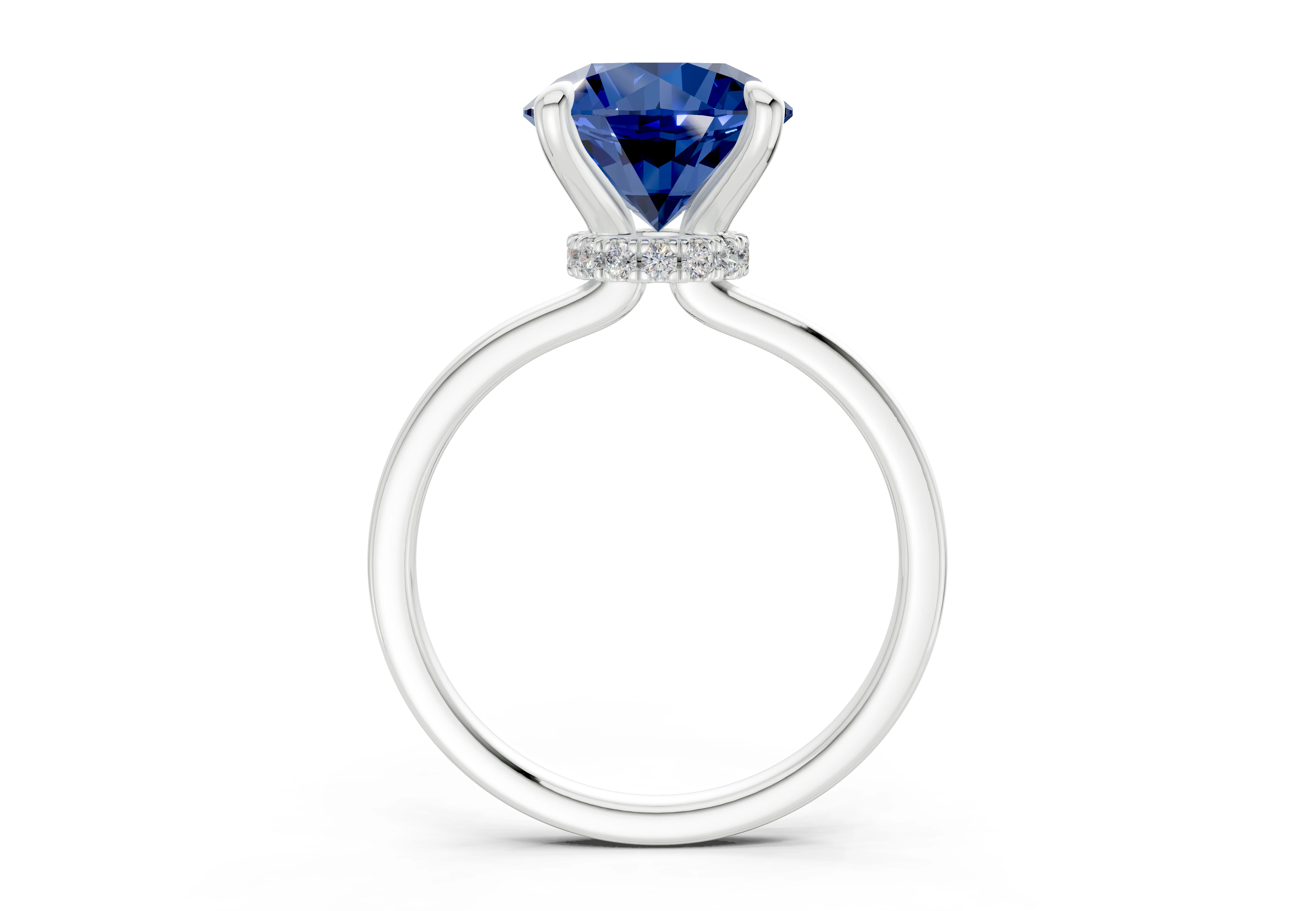 Seraphina Sapphire Gemstone Solitaire Round Cut 1.8mm Engagement Ring - Image 8