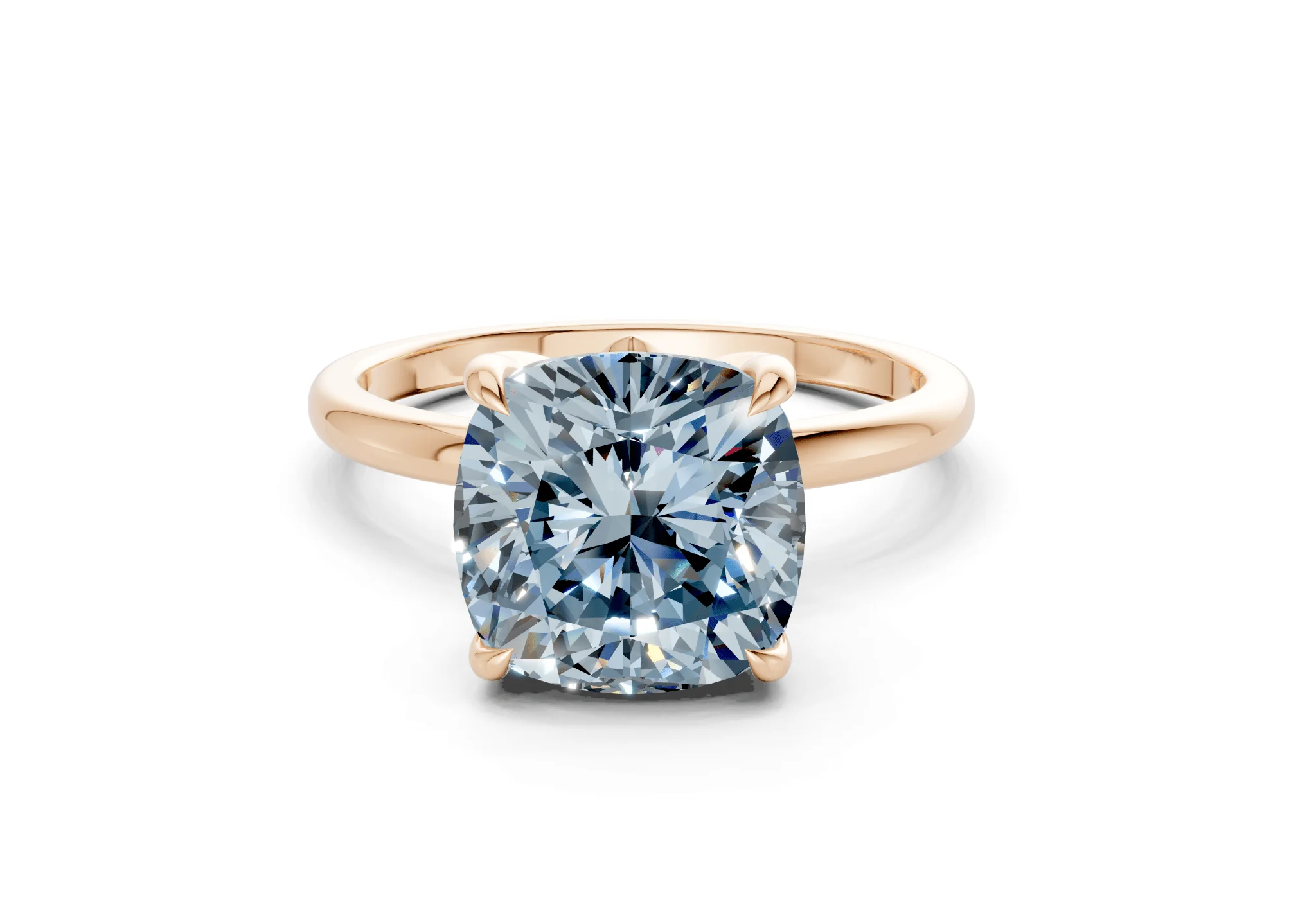 Skye Blue Diamond Solitaire Cushion Squareuare Cut 1.8mm Engagement Ring - Image 4