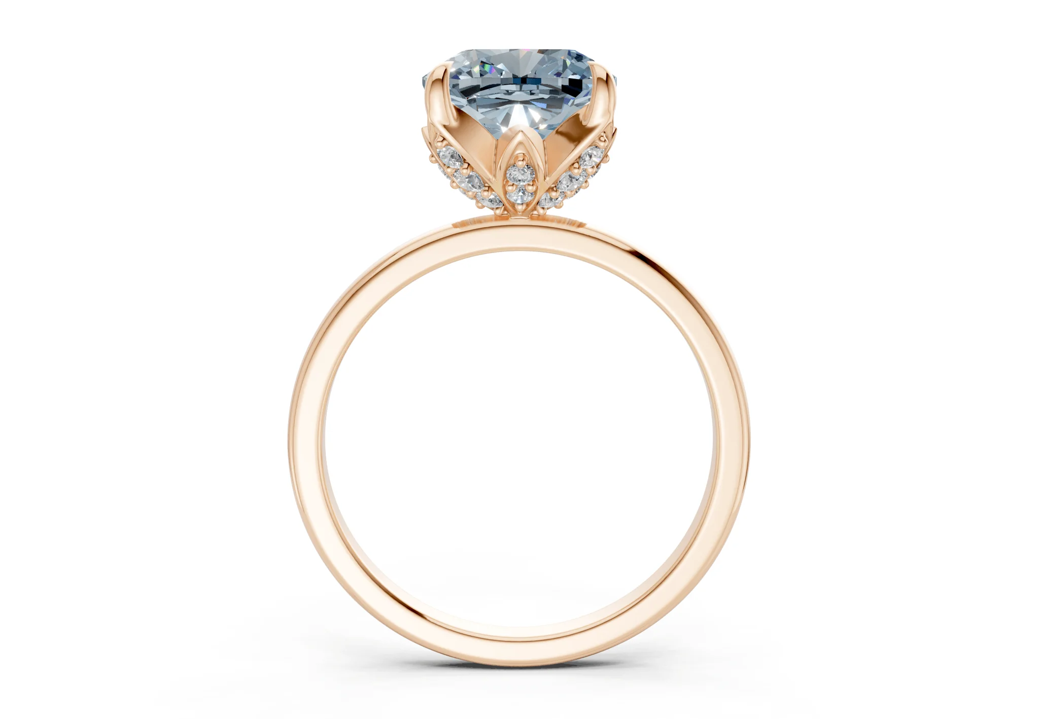 Skye Blue Diamond Solitaire Cushion Squareuare Cut 1.8mm Engagement Ring - Image 5