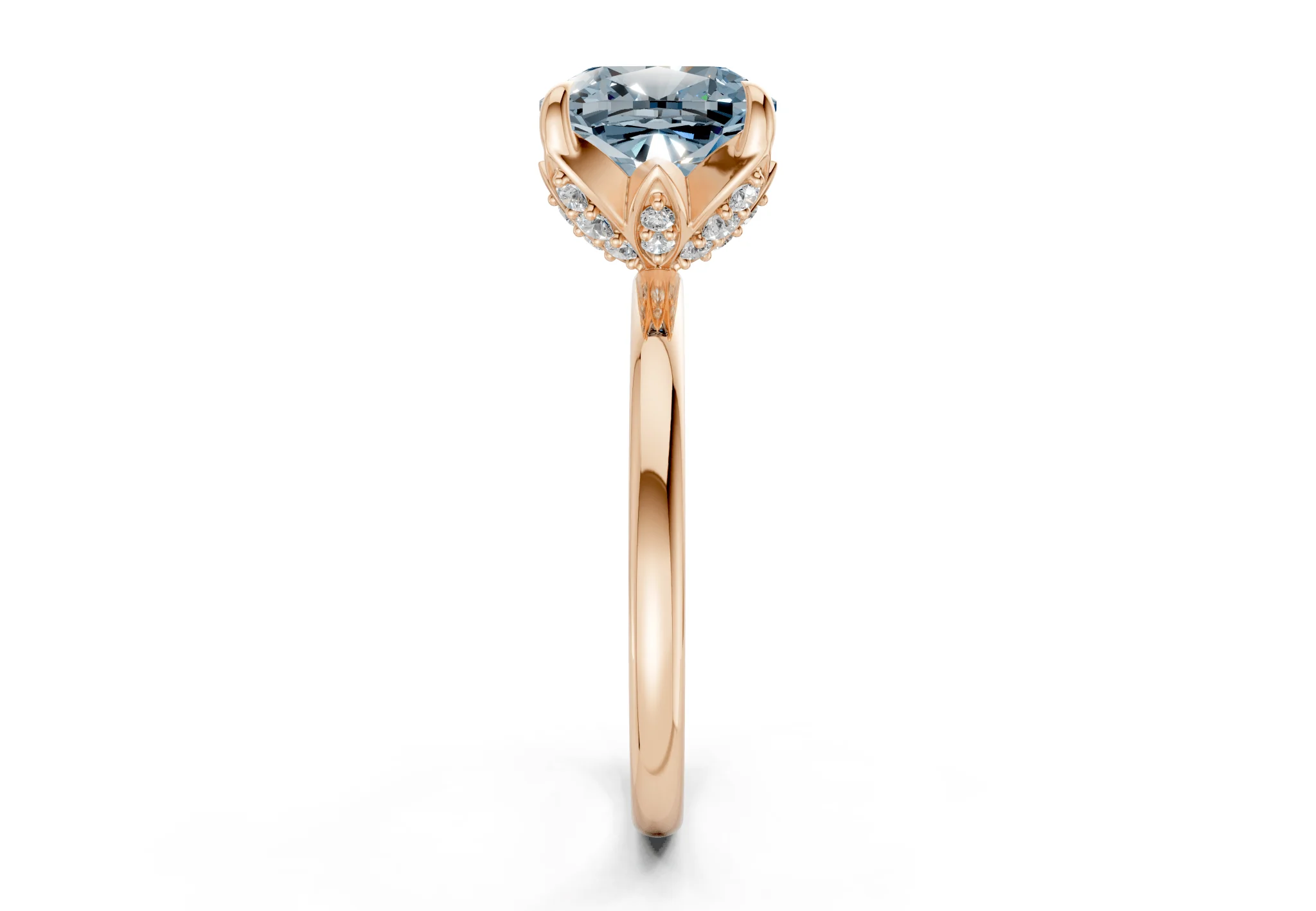 Skye Blue Diamond Solitaire Cushion Squareuare Cut 1.8mm Engagement Ring - Image 6