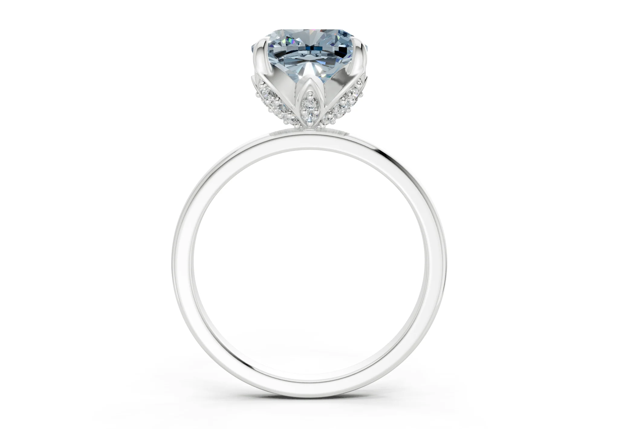 Skye Blue Diamond Solitaire Cushion Squareuare Cut 1.8mm Engagement Ring - Image 8