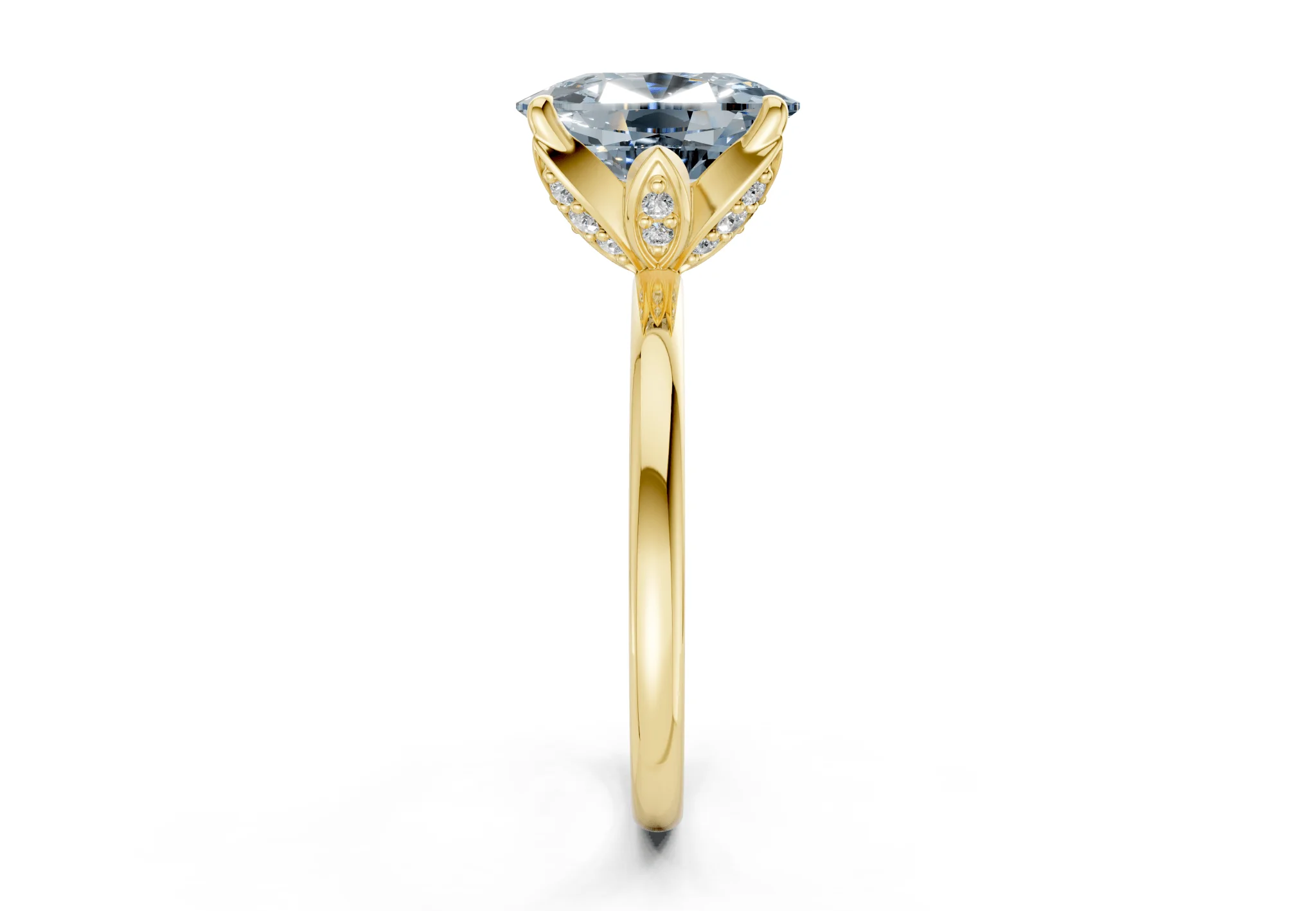 Skye Blue Diamond Solitaire Elongated Cushion Cut 1.8mm Engagement Ring - Image 3
