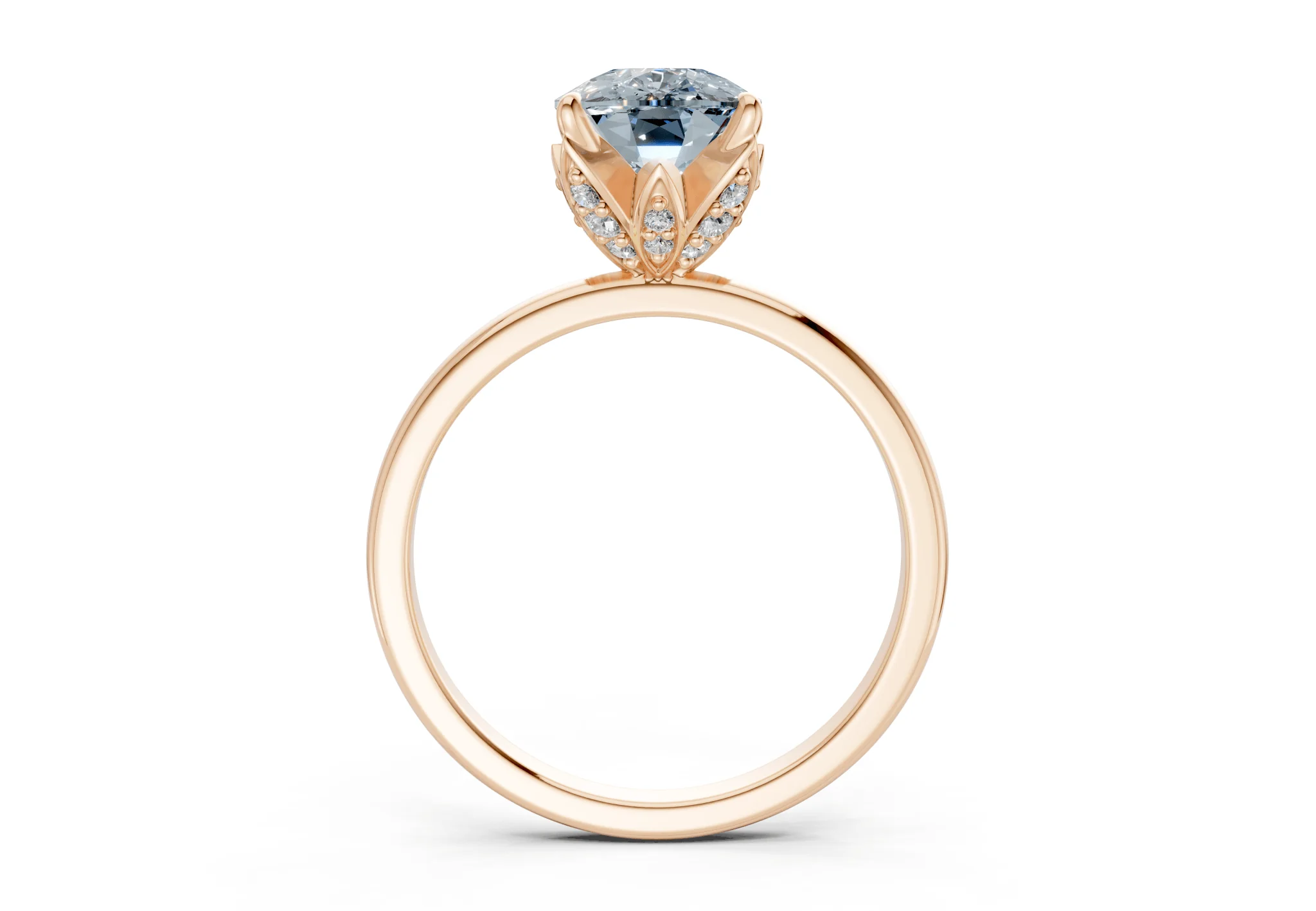 Skye Blue Diamond Solitaire Elongated Cushion Cut 1.8mm Engagement Ring - Image 5