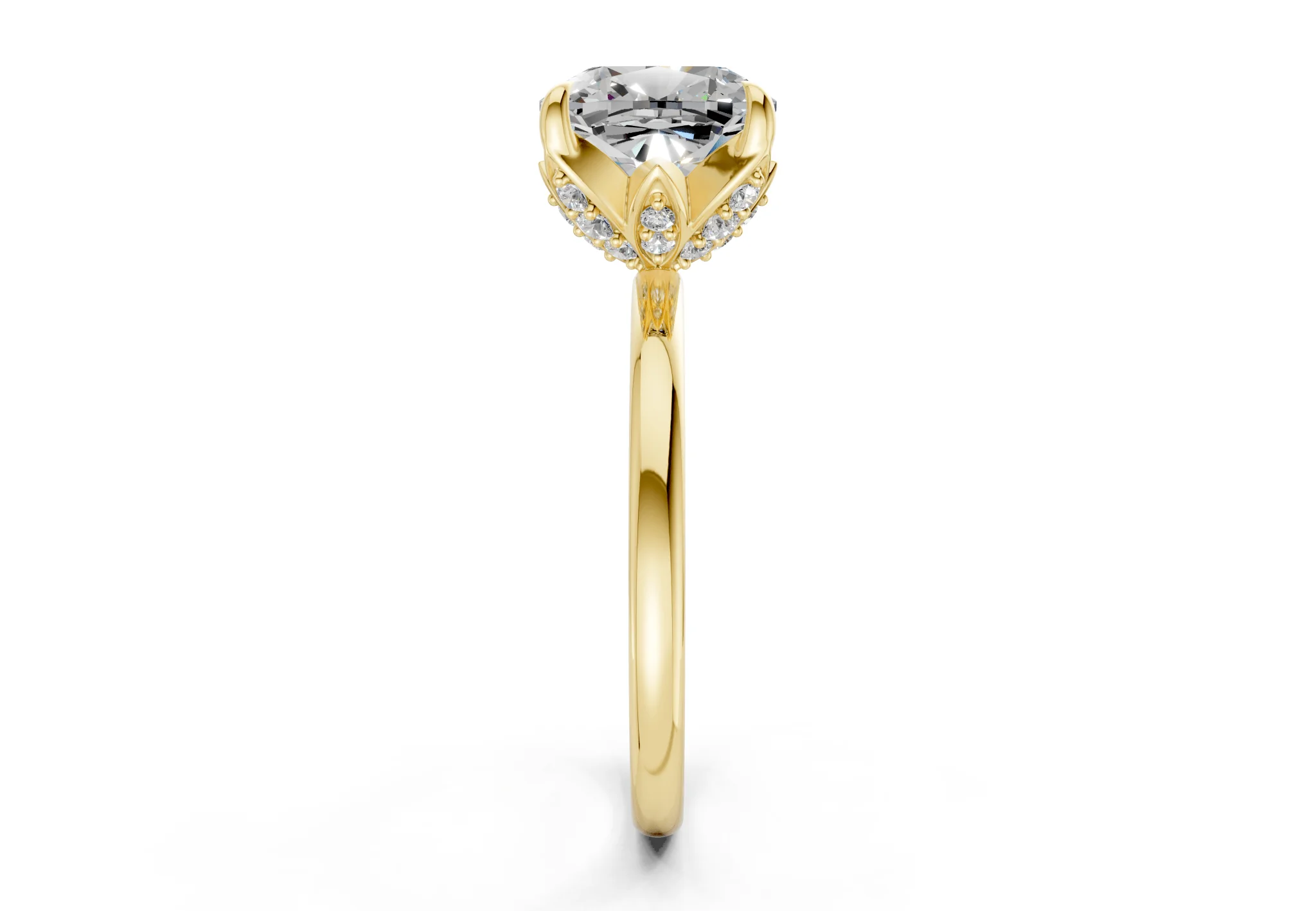 Skye Diamond Solitaire Cushion Squareuare Cut 1.8mm Engagement Ring - Image 3