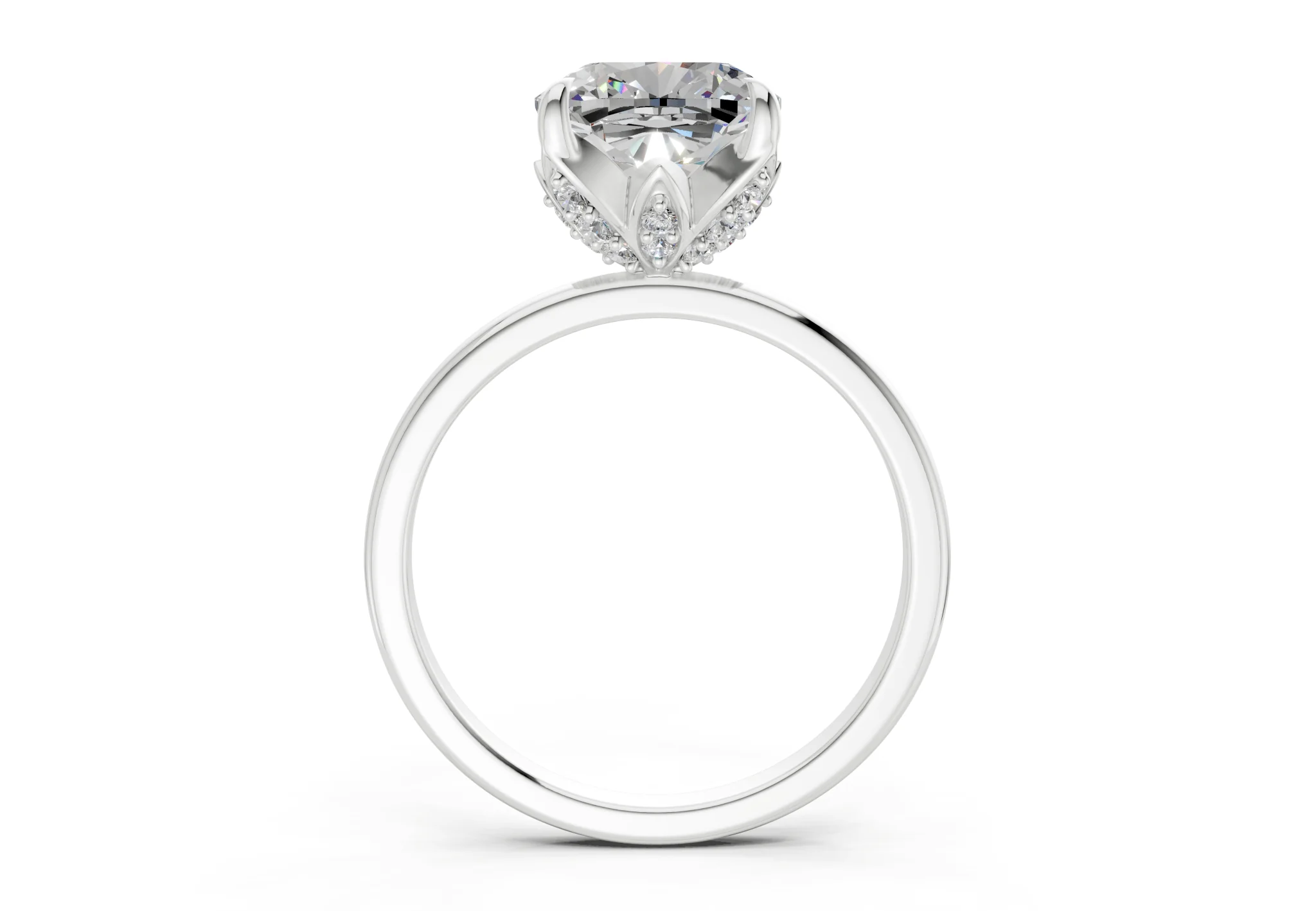 Skye Diamond Solitaire Cushion Squareuare Cut 1.8mm Engagement Ring - Image 8