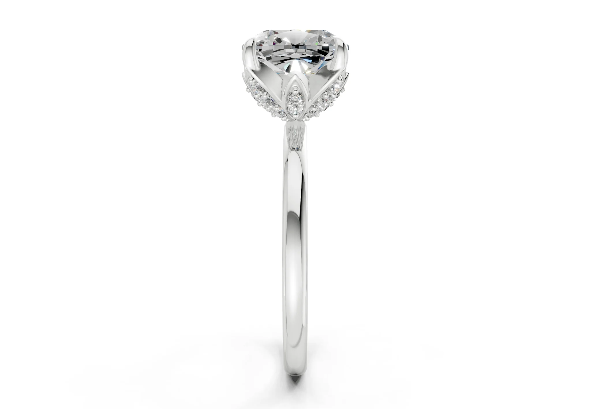 Skye Diamond Solitaire Cushion Squareuare Cut 1.8mm Engagement Ring - Image 9