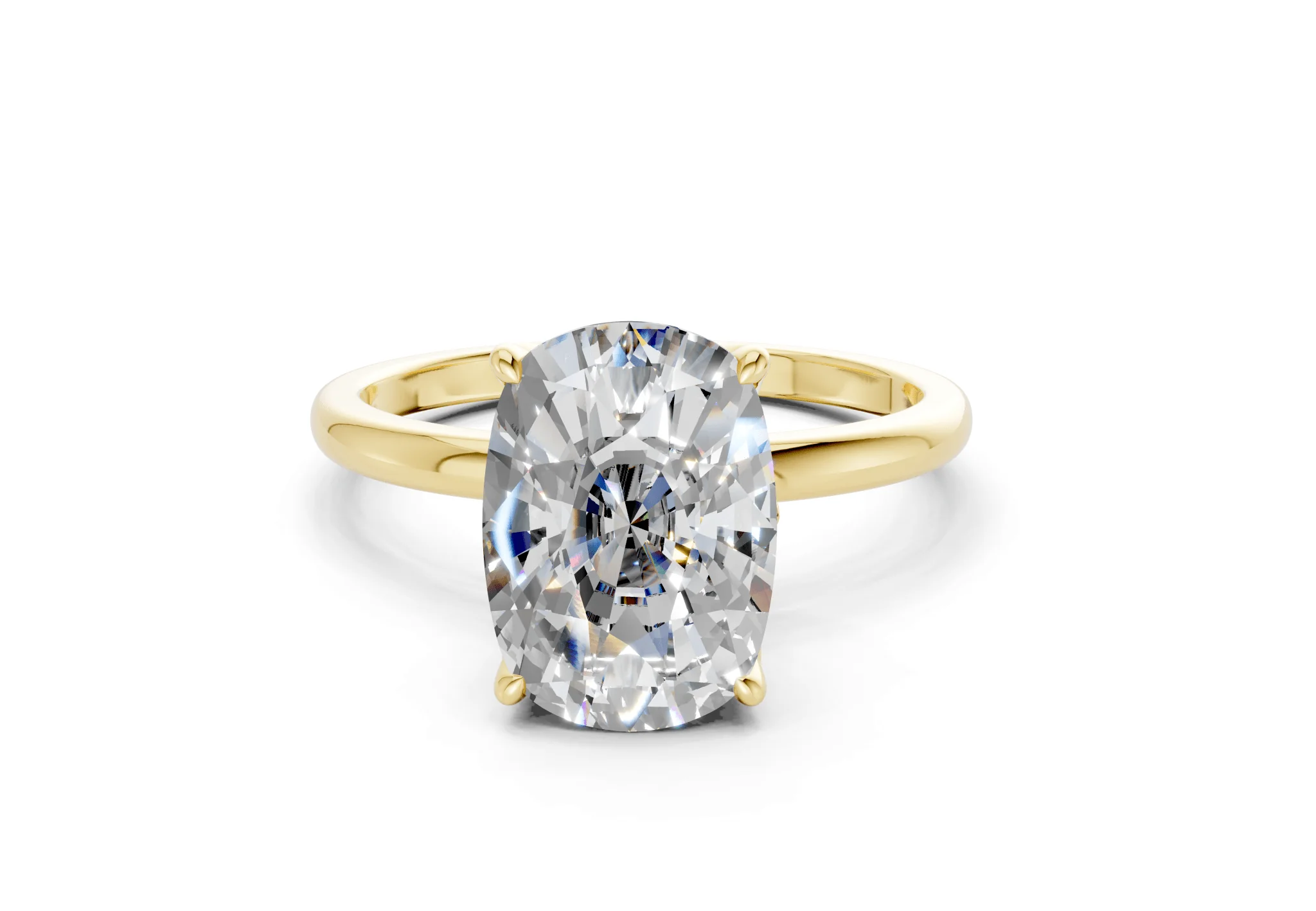 Skye Diamond Solitaire Elongated Cushion Cut 1.8mm Engagement Ring