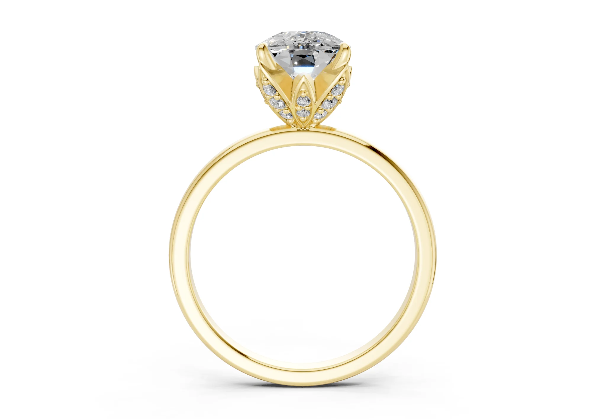 Skye Diamond Solitaire Elongated Cushion Cut 1.8mm Engagement Ring - Image 2