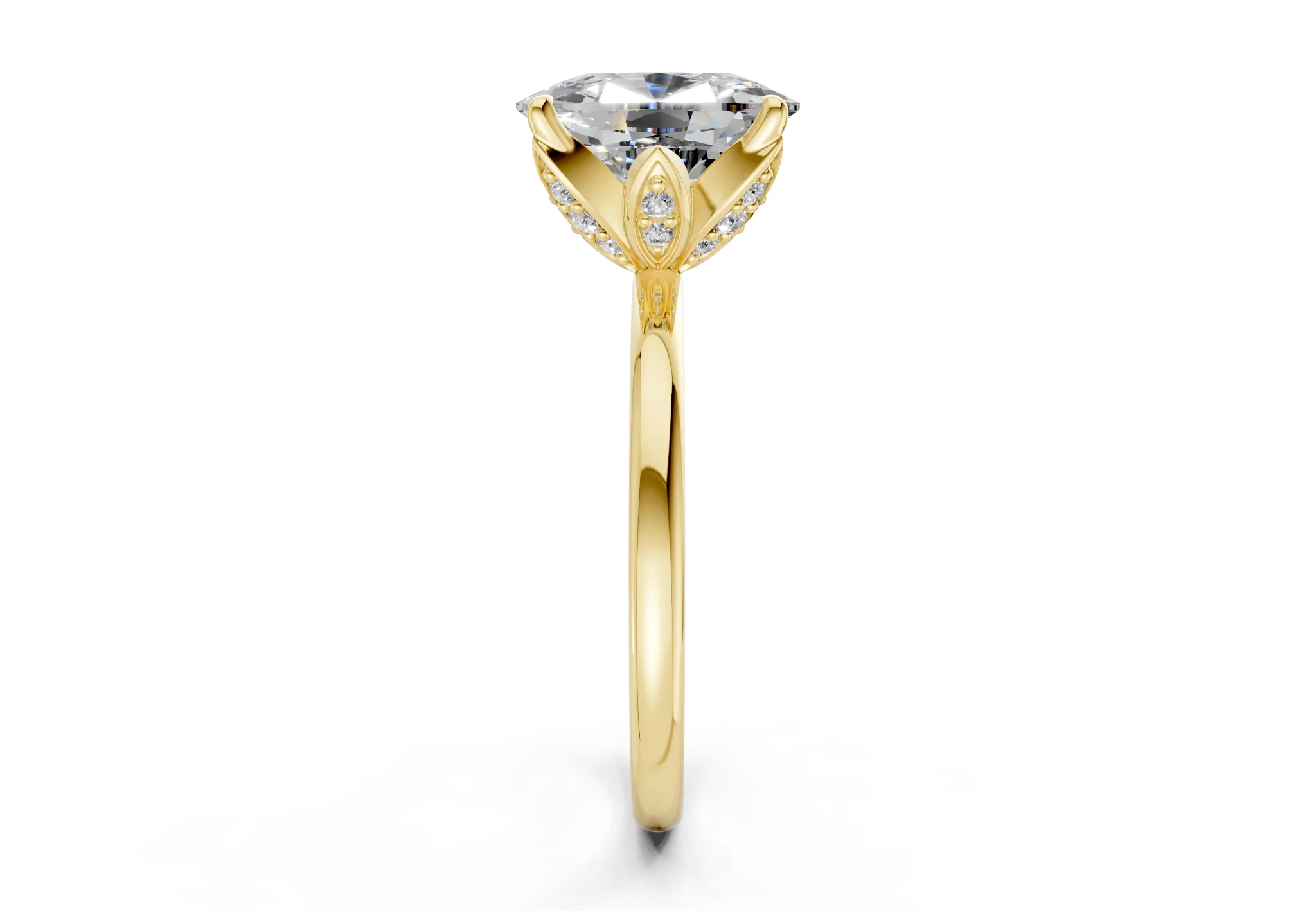Skye Diamond Solitaire Elongated Cushion Cut 1.8mm Engagement Ring - Image 3