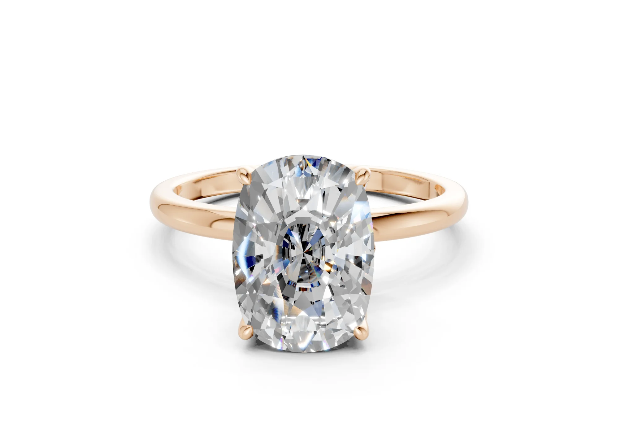 Skye Diamond Solitaire Elongated Cushion Cut 1.8mm Engagement Ring - Image 4