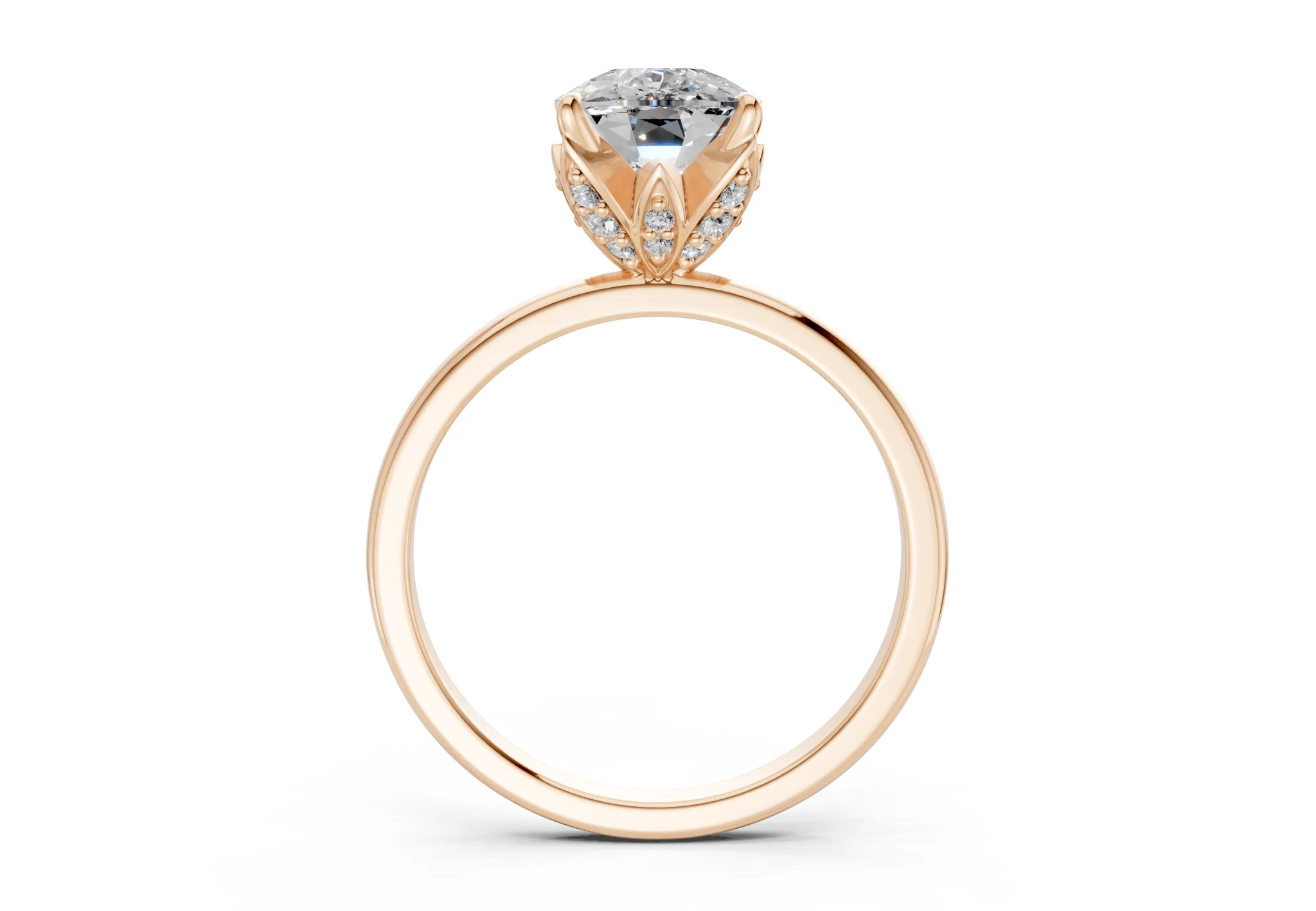 Skye Diamond Solitaire Elongated Cushion Cut 1.8mm Engagement Ring - Image 5