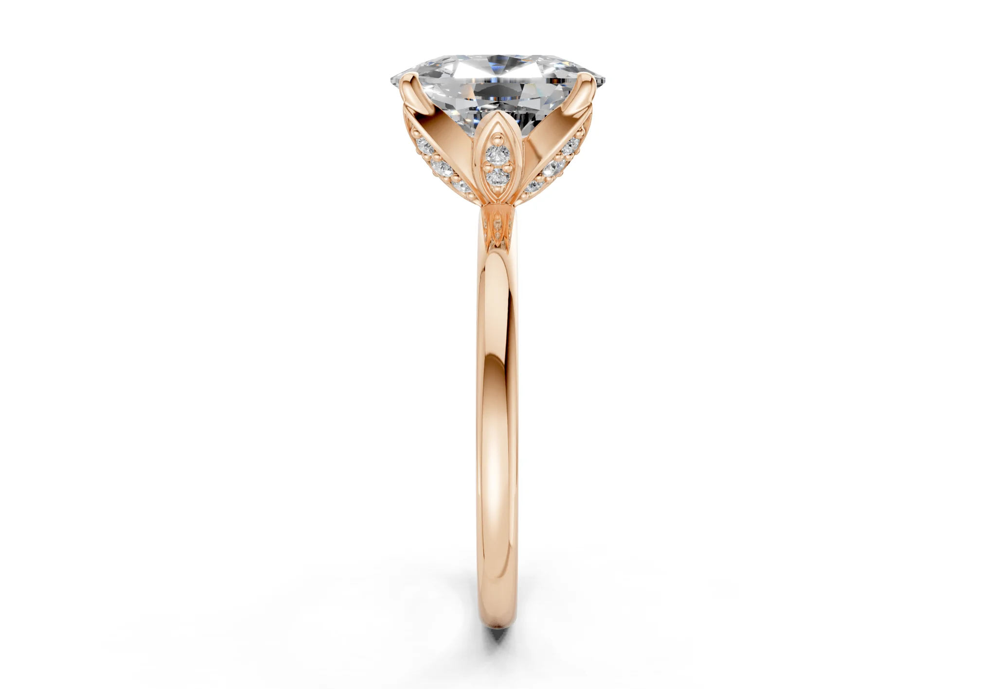 Skye Diamond Solitaire Elongated Cushion Cut 1.8mm Engagement Ring - Image 6