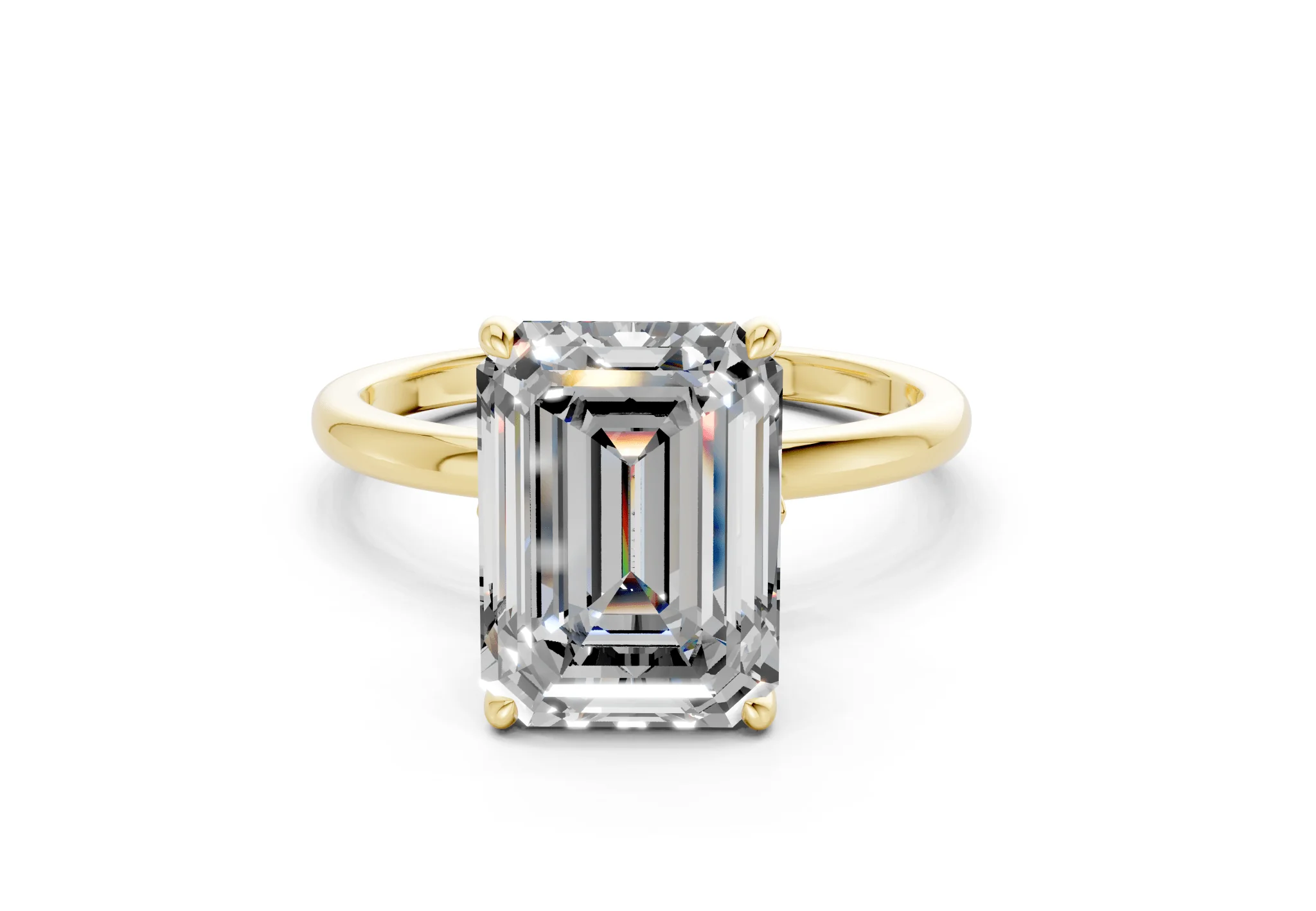 Skye Diamond Solitaire Emerald Cut 1.8mm Engagement Ring