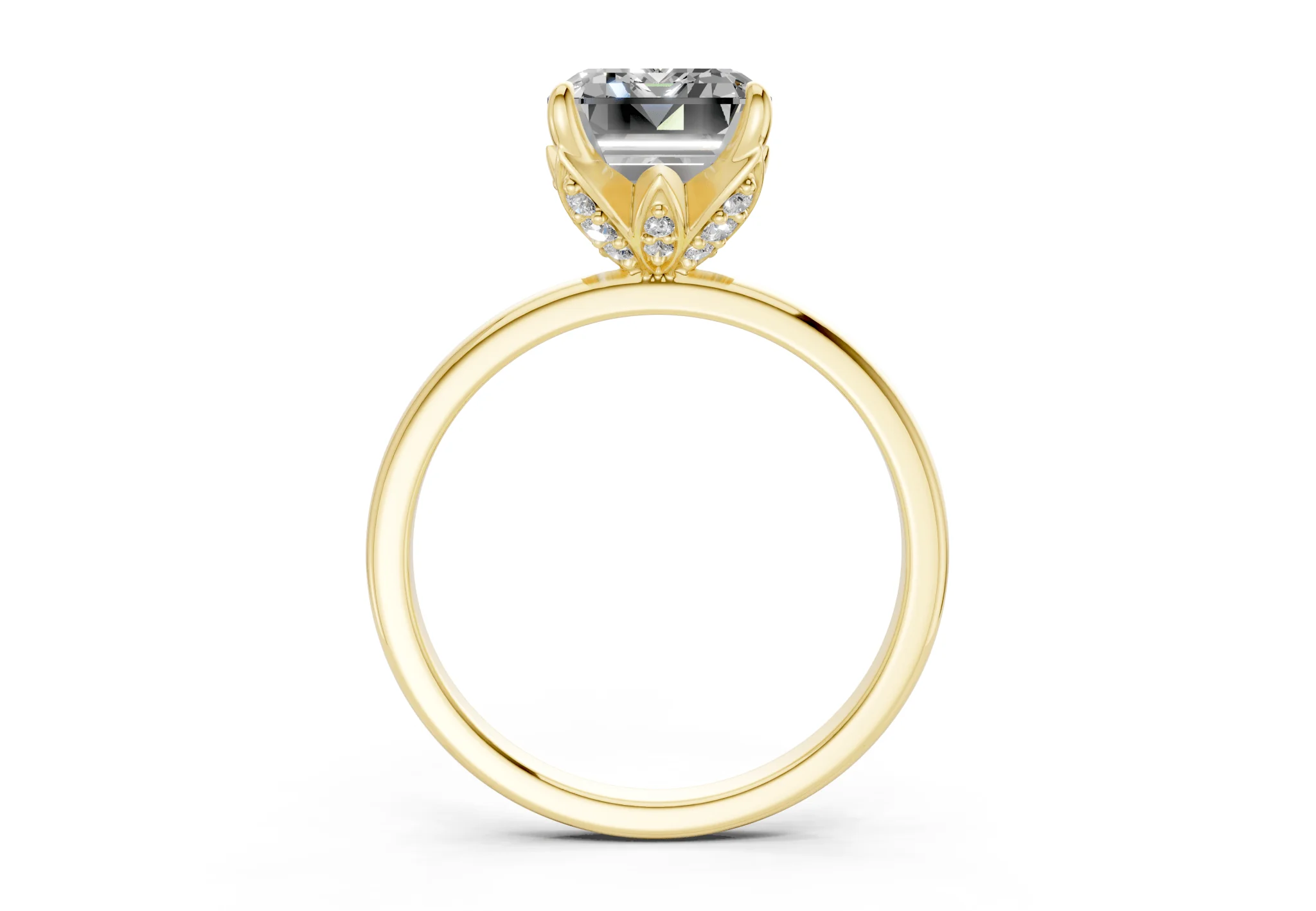 Skye Diamond Solitaire Emerald Cut 1.8mm Engagement Ring - Image 2