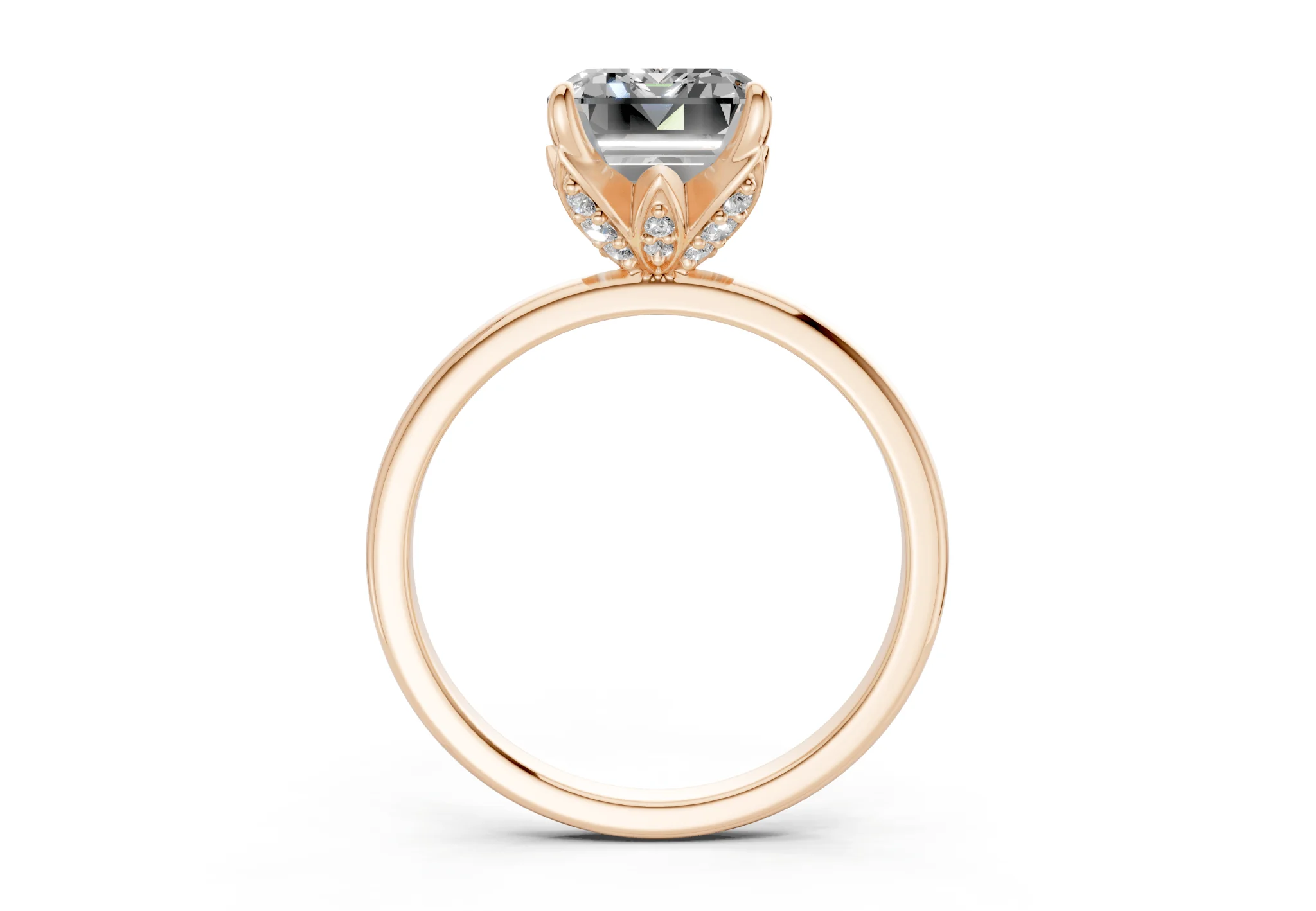 Skye Diamond Solitaire Emerald Cut 1.8mm Engagement Ring - Image 5