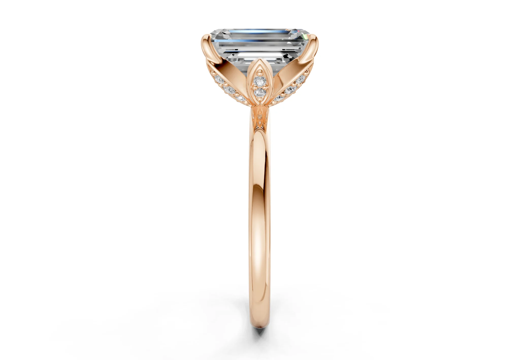 Skye Diamond Solitaire Emerald Cut 1.8mm Engagement Ring - Image 6