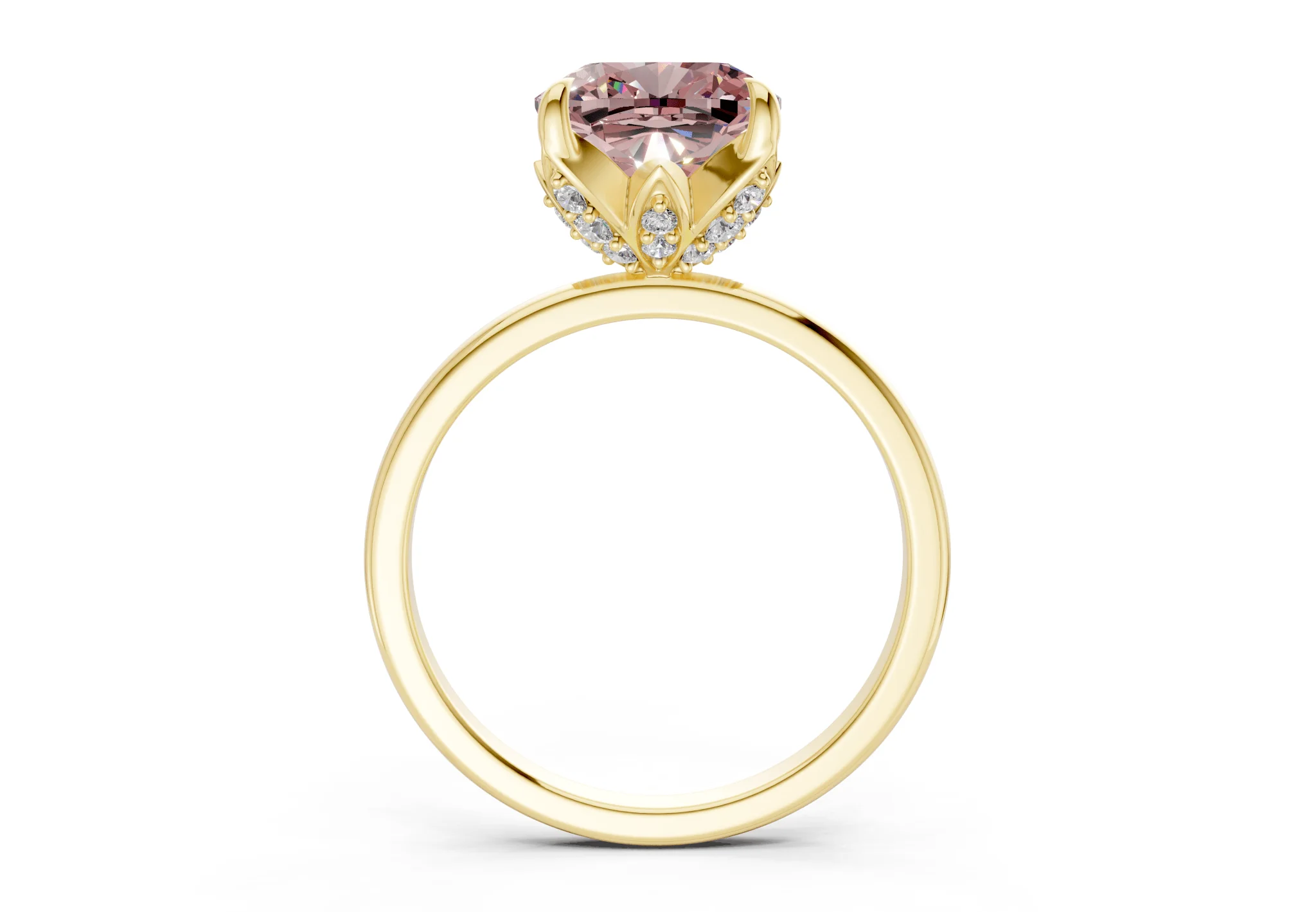 Skye Pink Diamond Solitaire Cushion Squareuare Cut 1.8mm Engagement Ring - Image 2