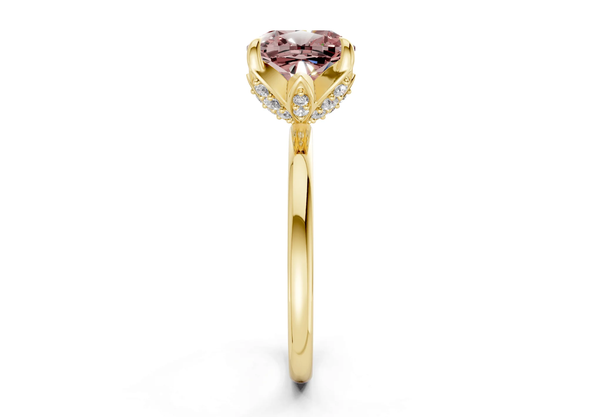 Skye Pink Diamond Solitaire Cushion Squareuare Cut 1.8mm Engagement Ring - Image 3