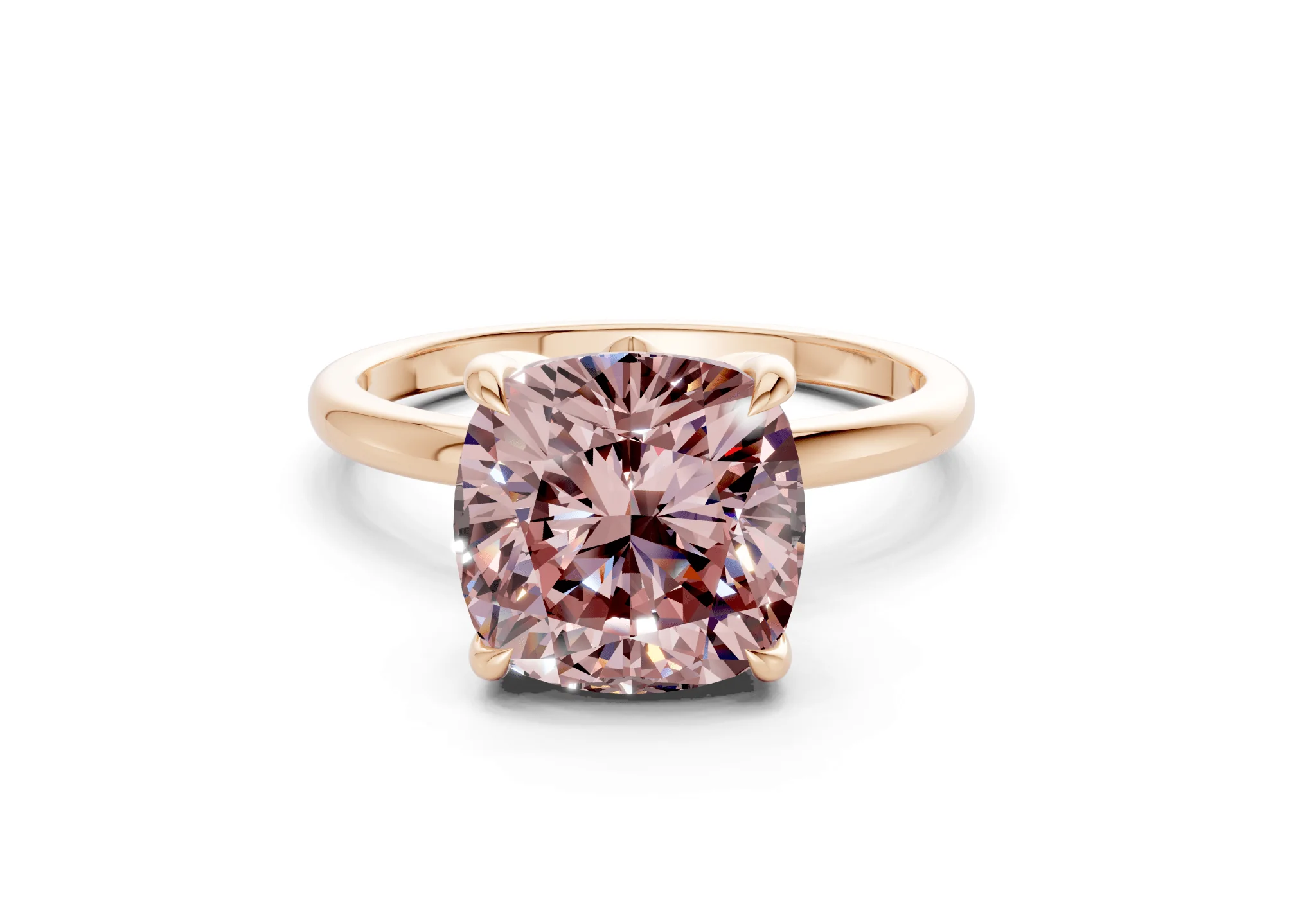 Skye Pink Diamond Solitaire Cushion Squareuare Cut 1.8mm Engagement Ring - Image 4