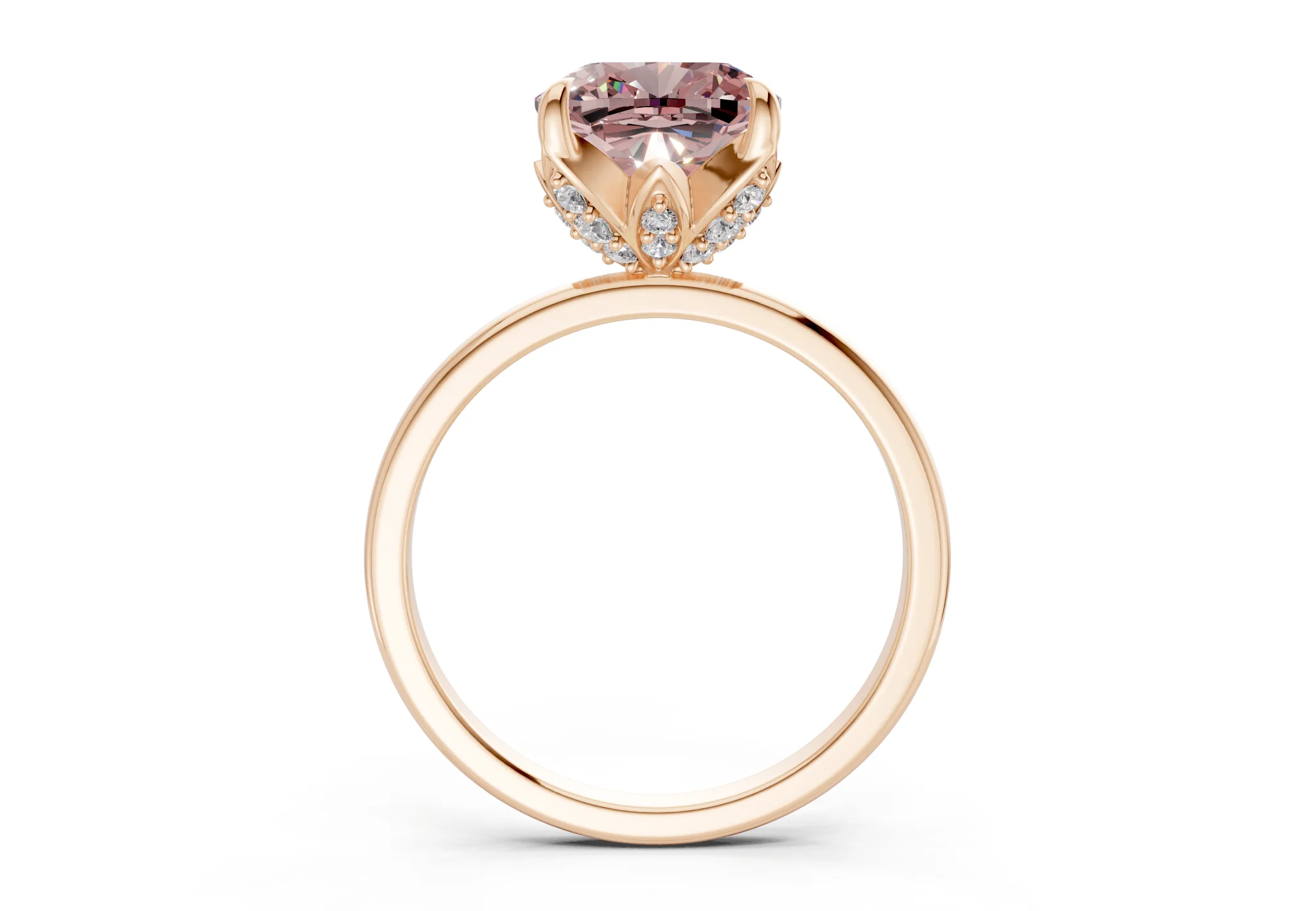 Skye Pink Diamond Solitaire Cushion Squareuare Cut 1.8mm Engagement Ring - Image 5