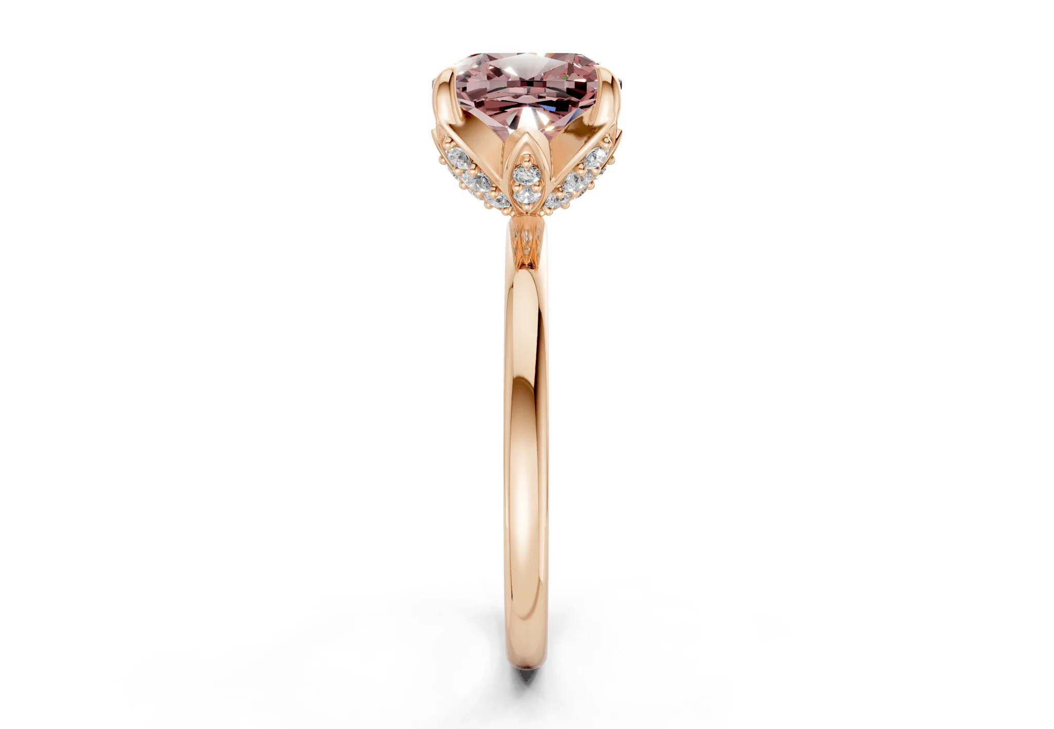 Skye Pink Diamond Solitaire Cushion Squareuare Cut 1.8mm Engagement Ring - Image 6