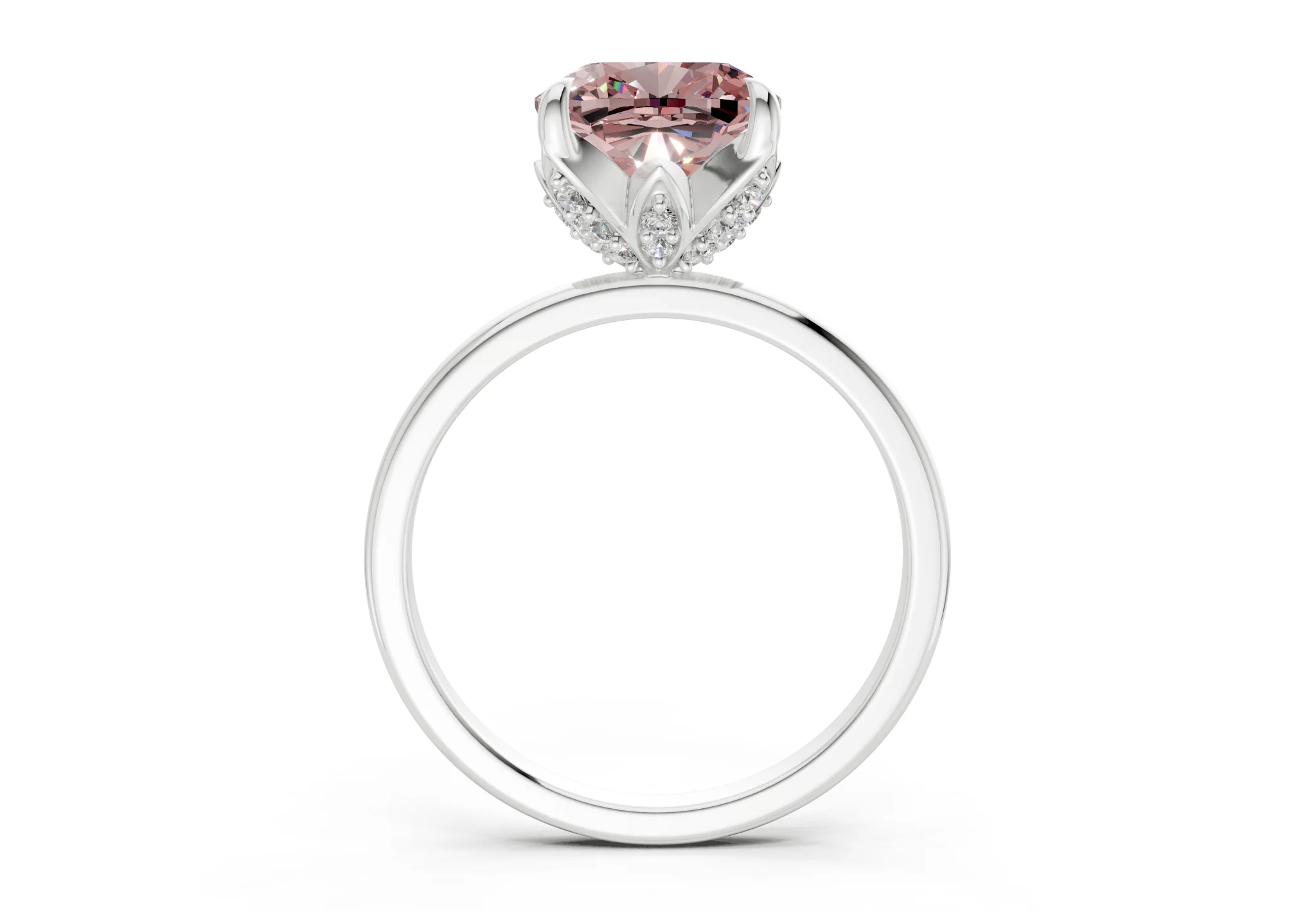 Skye Pink Diamond Solitaire Cushion Squareuare Cut 1.8mm Engagement Ring - Image 8