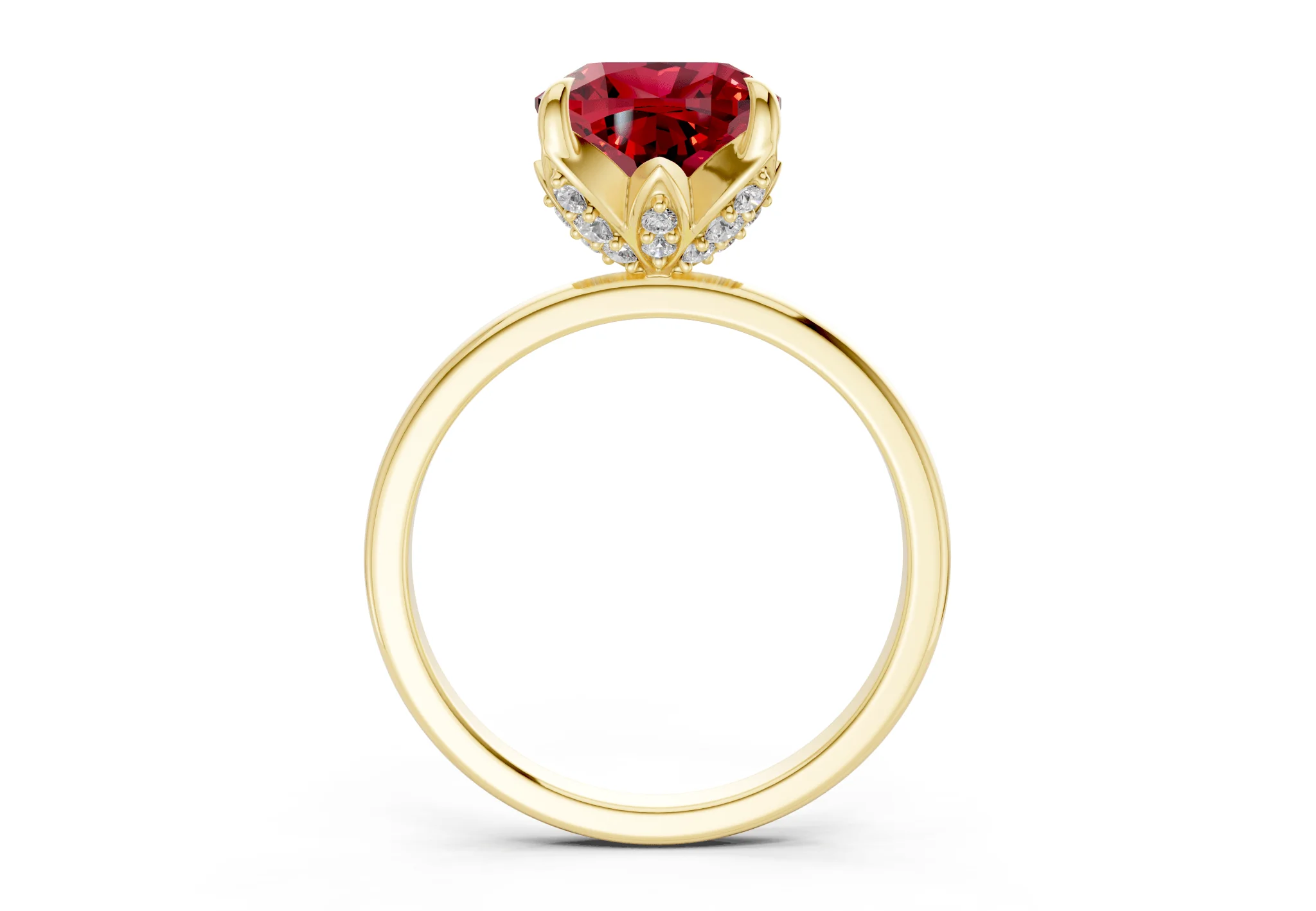 Skye Ruby Gemstone Solitaire Cushion Squareuare Cut 1.8mm Engagement Ring - Image 2