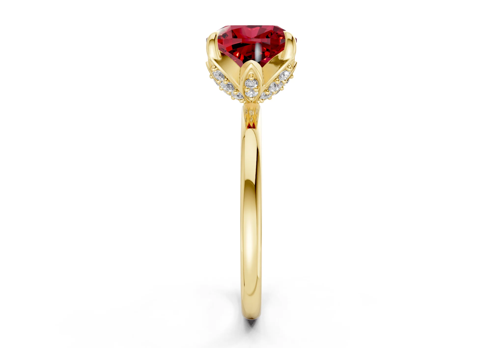Skye Ruby Gemstone Solitaire Cushion Squareuare Cut 1.8mm Engagement Ring - Image 3
