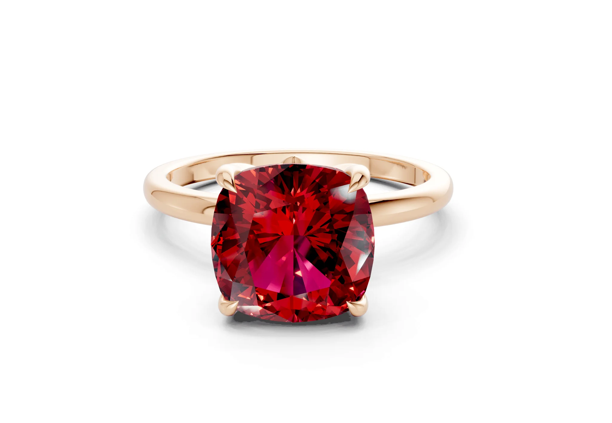 Skye Ruby Gemstone Solitaire Cushion Squareuare Cut 1.8mm Engagement Ring - Image 4