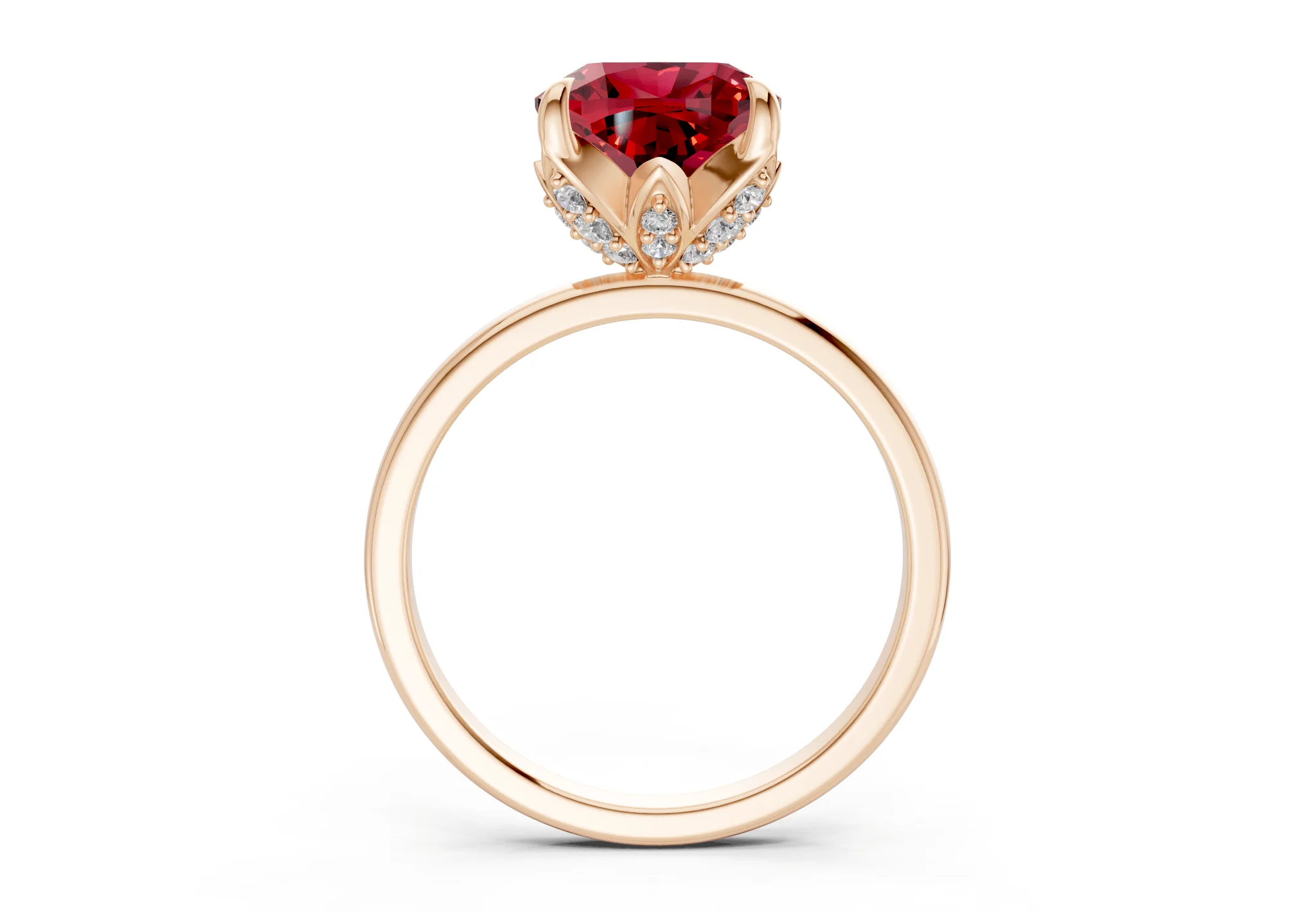 Skye Ruby Gemstone Solitaire Cushion Squareuare Cut 1.8mm Engagement Ring - Image 5
