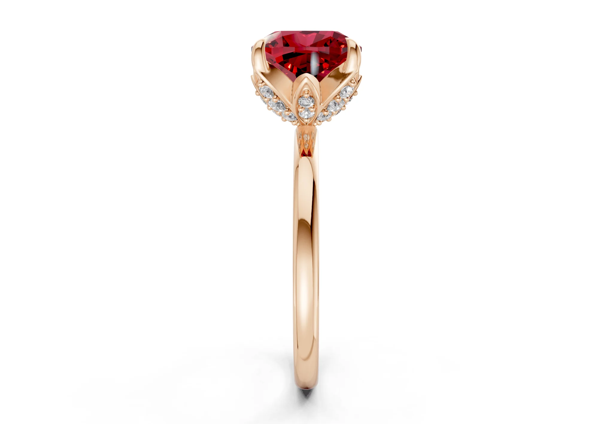 Skye Ruby Gemstone Solitaire Cushion Squareuare Cut 1.8mm Engagement Ring - Image 6