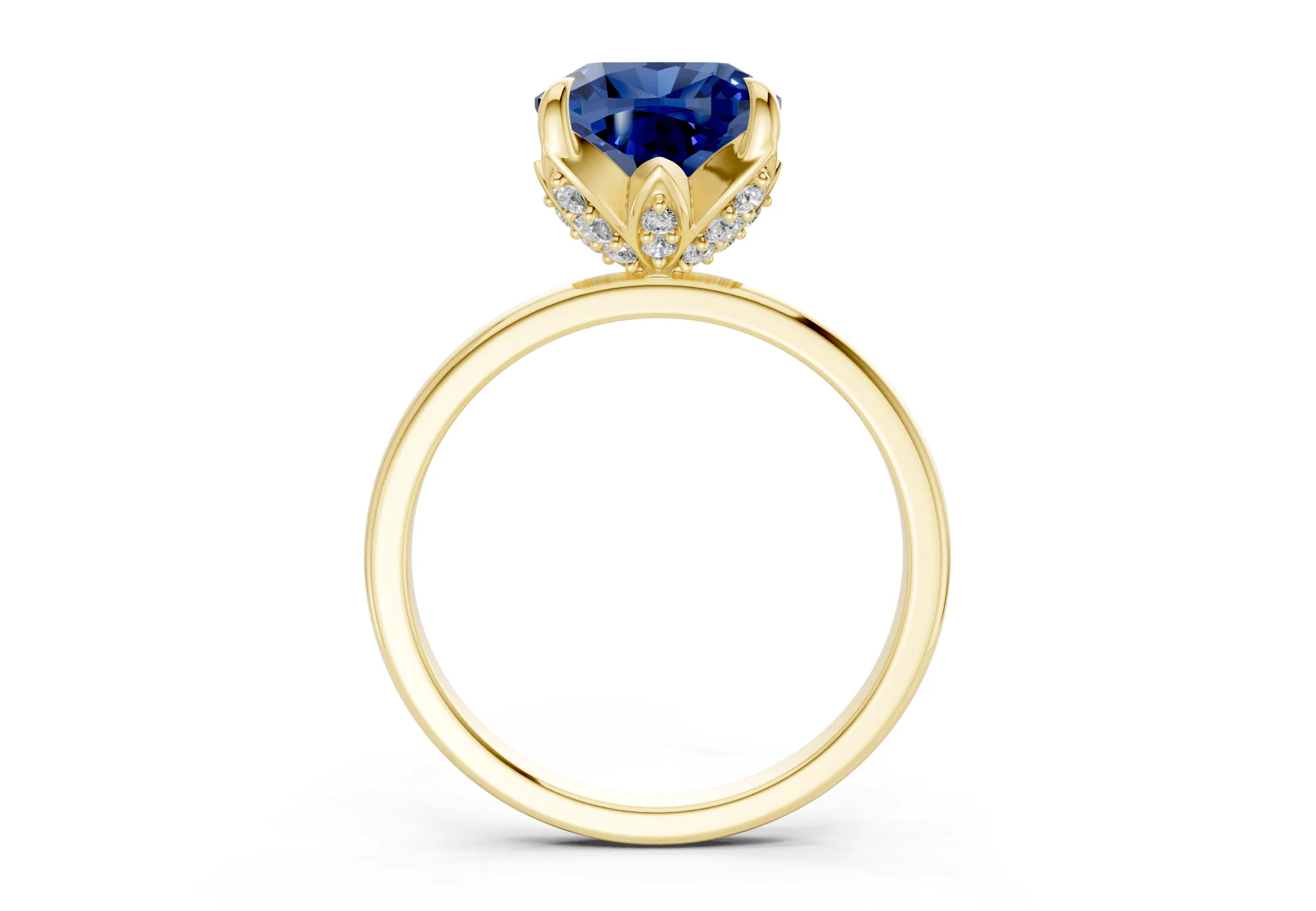 Skye Sapphire Gemstone Solitaire Cushion Squareuare Cut 1.8mm Engagement Ring - Image 2