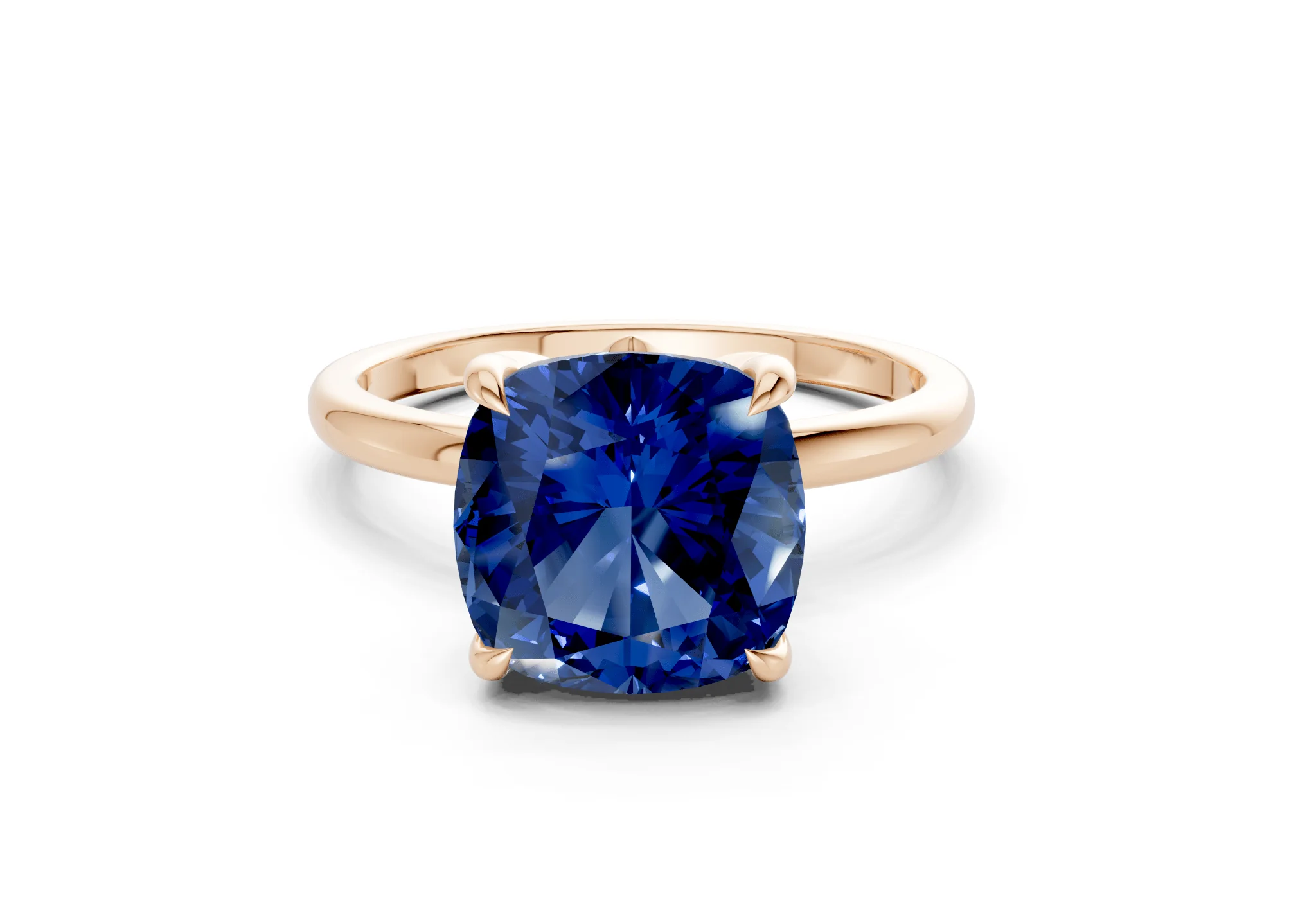 Skye Sapphire Gemstone Solitaire Cushion Squareuare Cut 1.8mm Engagement Ring - Image 4
