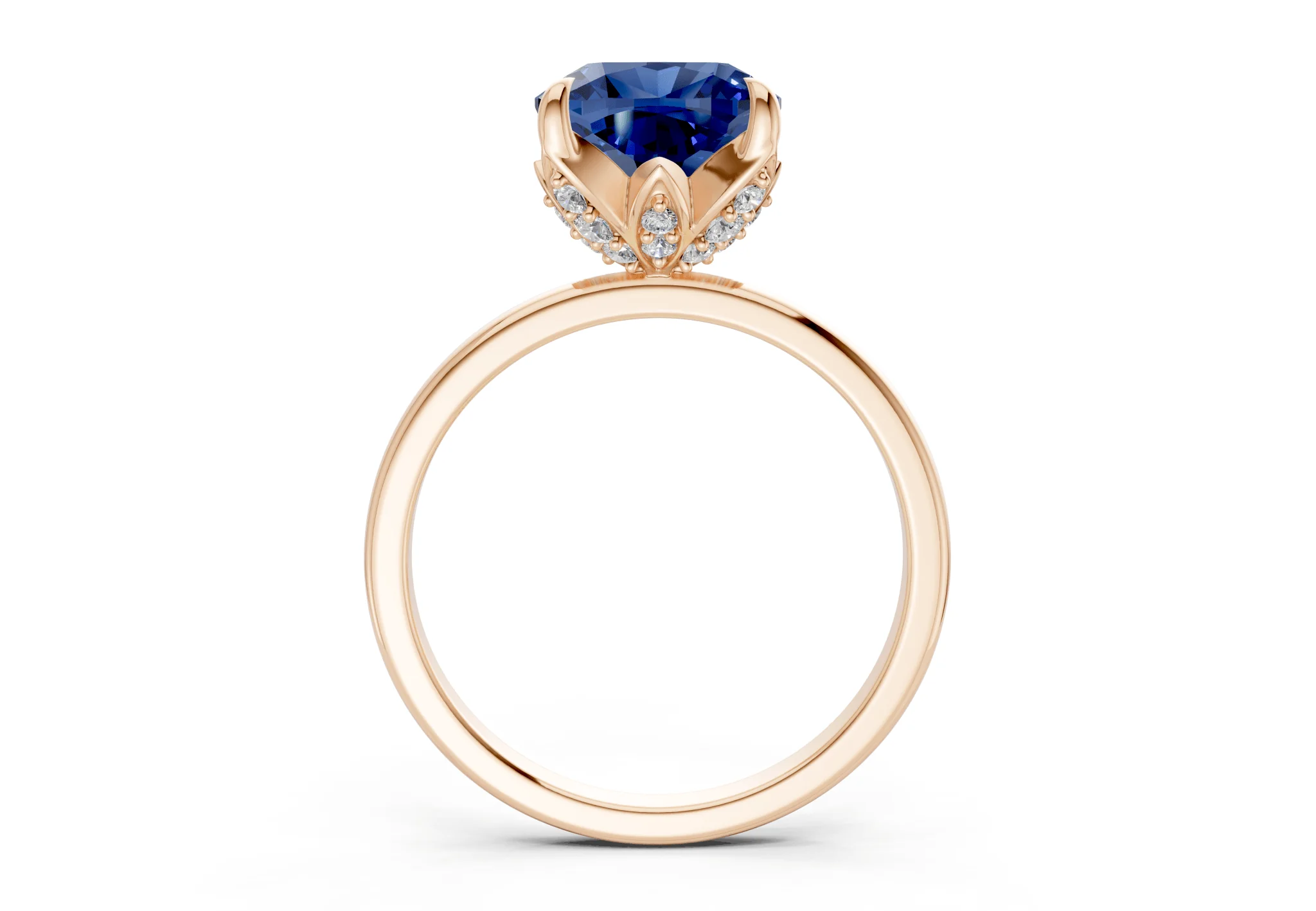 Skye Sapphire Gemstone Solitaire Cushion Squareuare Cut 1.8mm Engagement Ring - Image 5