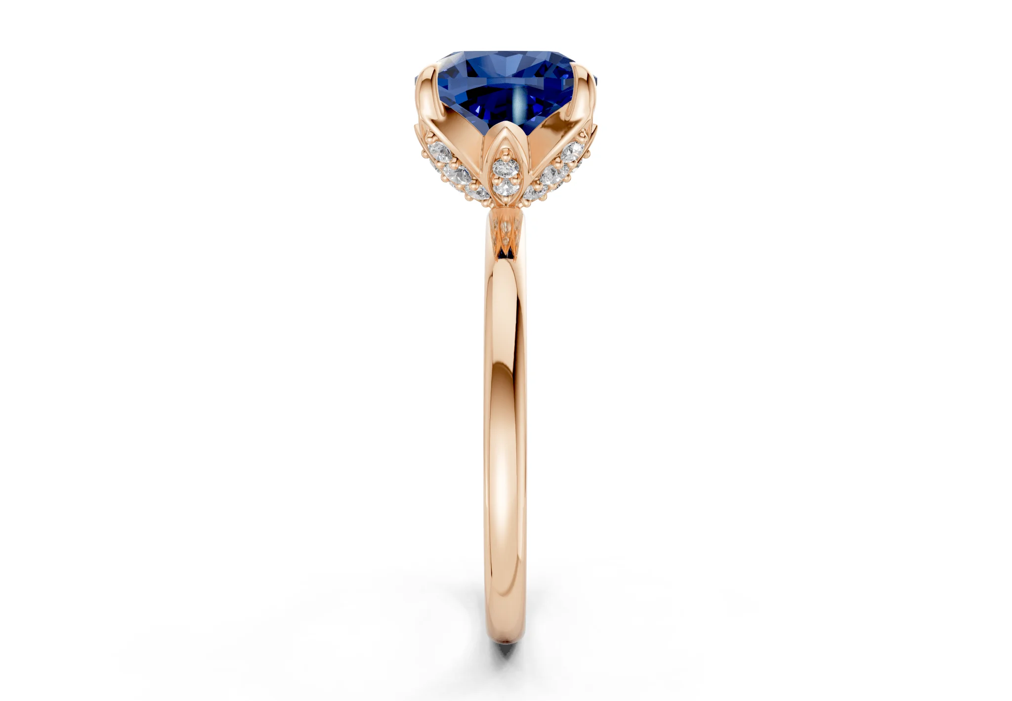Skye Sapphire Gemstone Solitaire Cushion Squareuare Cut 1.8mm Engagement Ring - Image 6