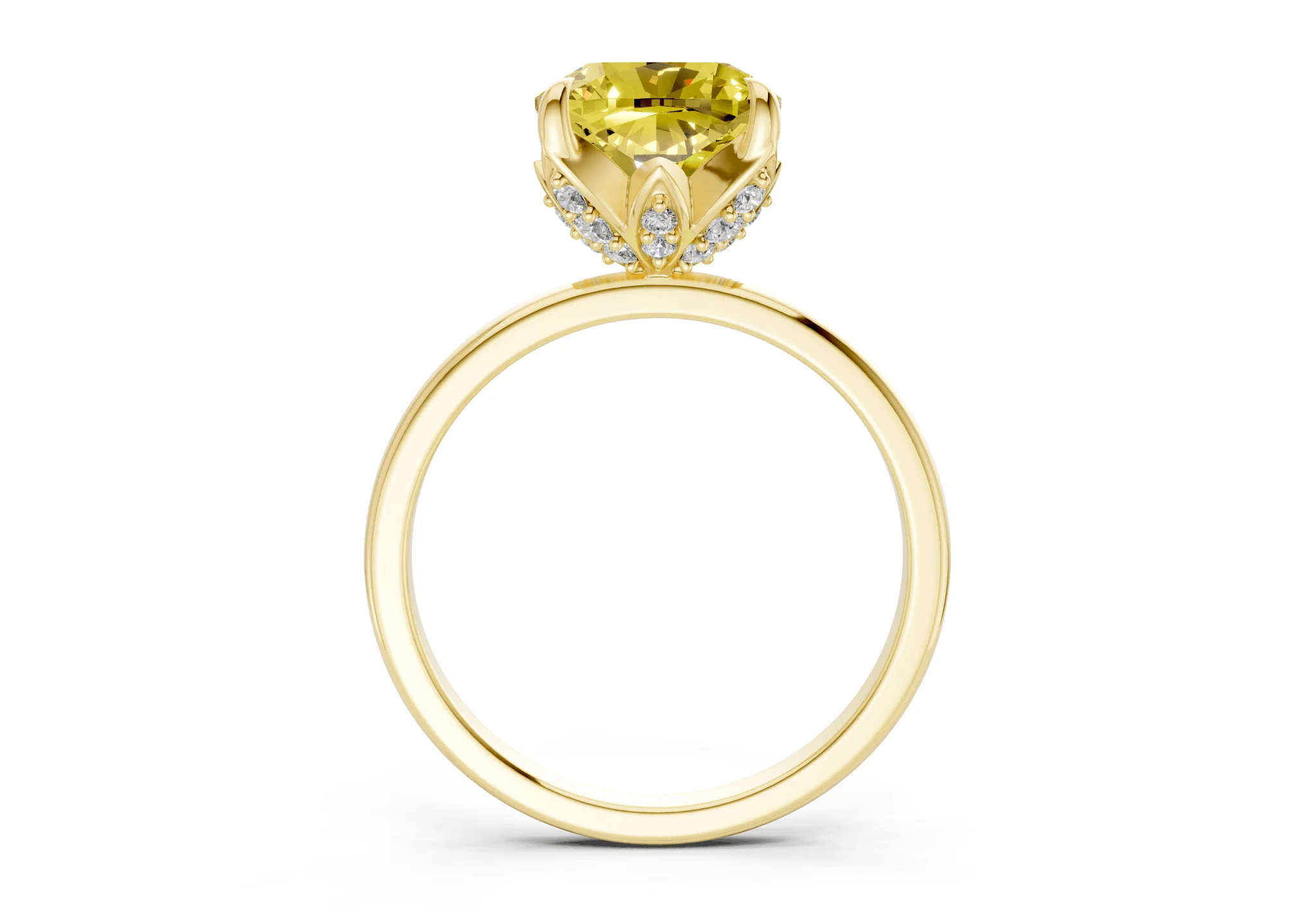 Skye Yellow Diamond Solitaire Cushion Squareuare Cut 1.8mm Engagement Ring - Image 2